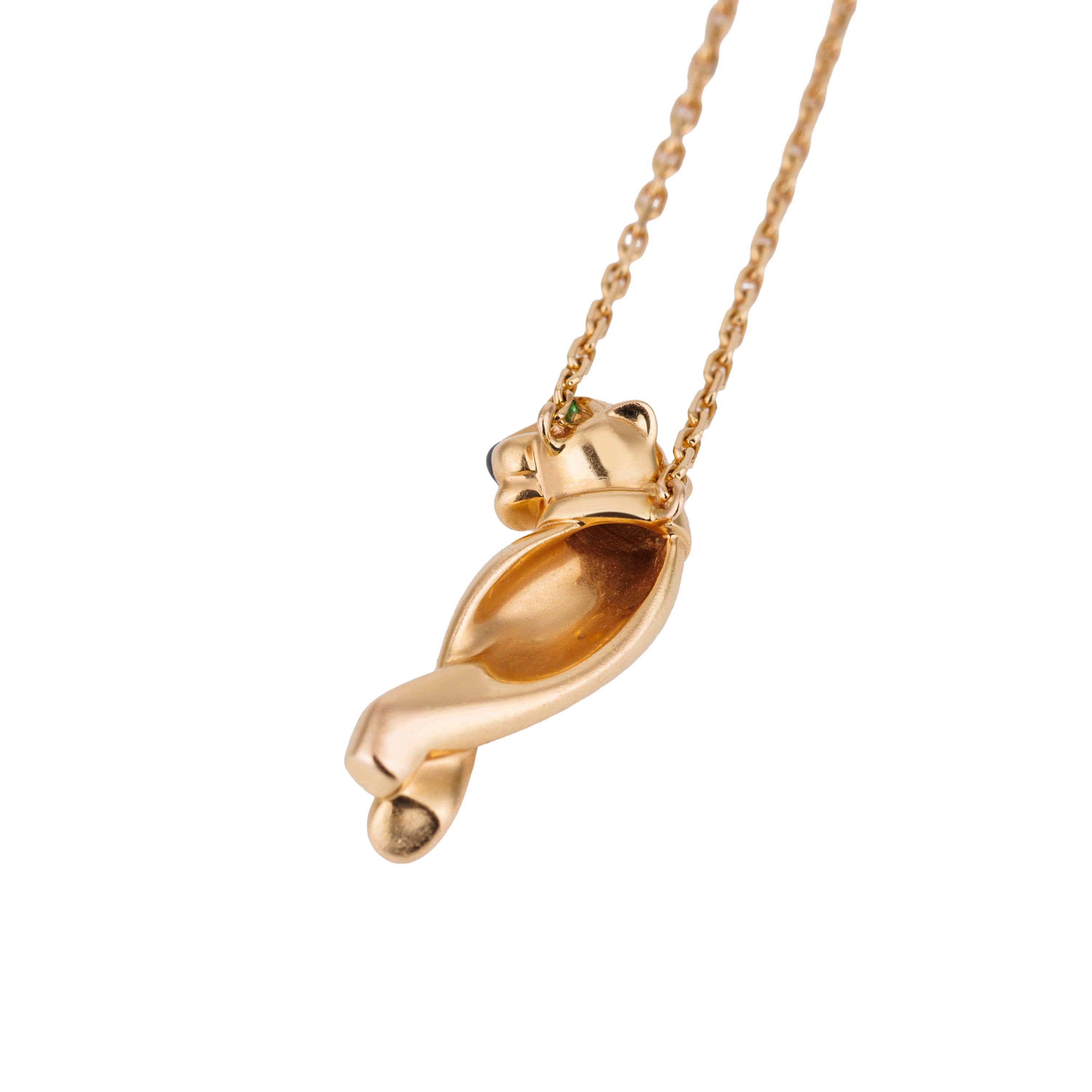 Cartier Panthère de Cartier Pendant Necklace | Tsvaorite Garnet & Onyx | 18k Rose Gold | Papers