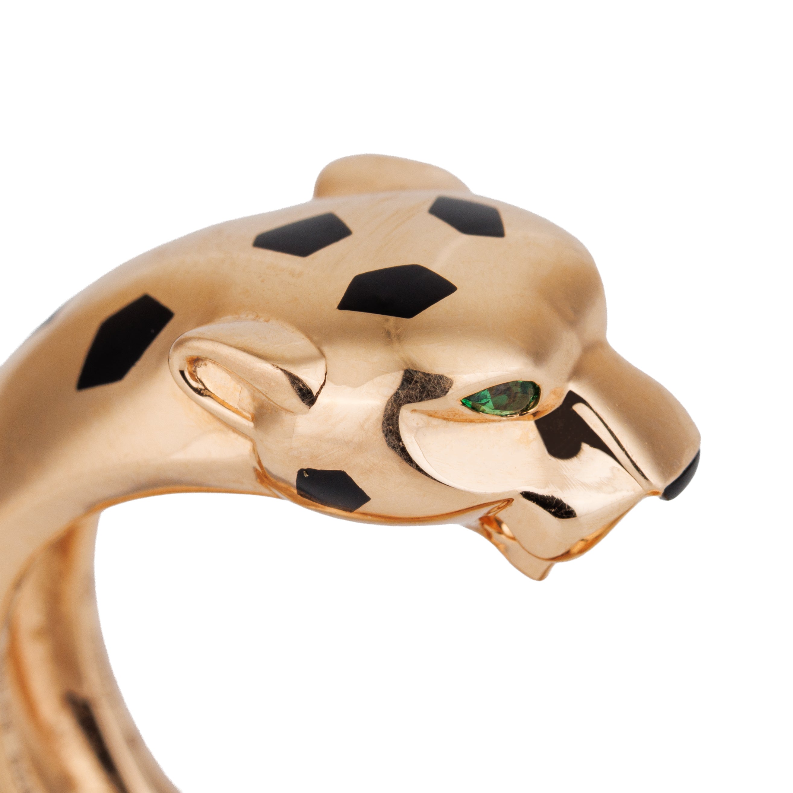 Cartier Panthère De Cartier Ring | Medium Model | Tsavorite Garnets & Onyx | 18k Rose Gold | Size 56 | Box & Papers | 2024