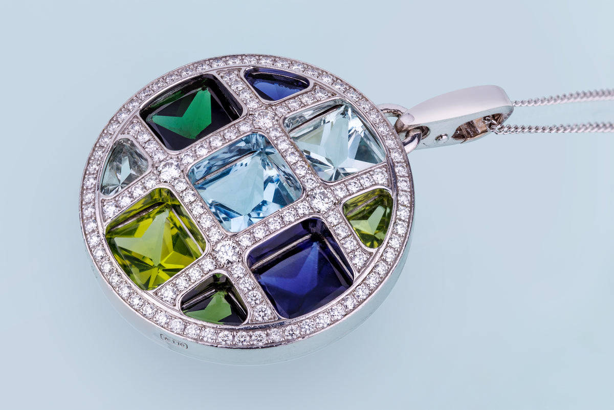 Cartier Pasha de Cartier Pendant Necklace | Multi Gemstones | 18k White Gold | 2000's