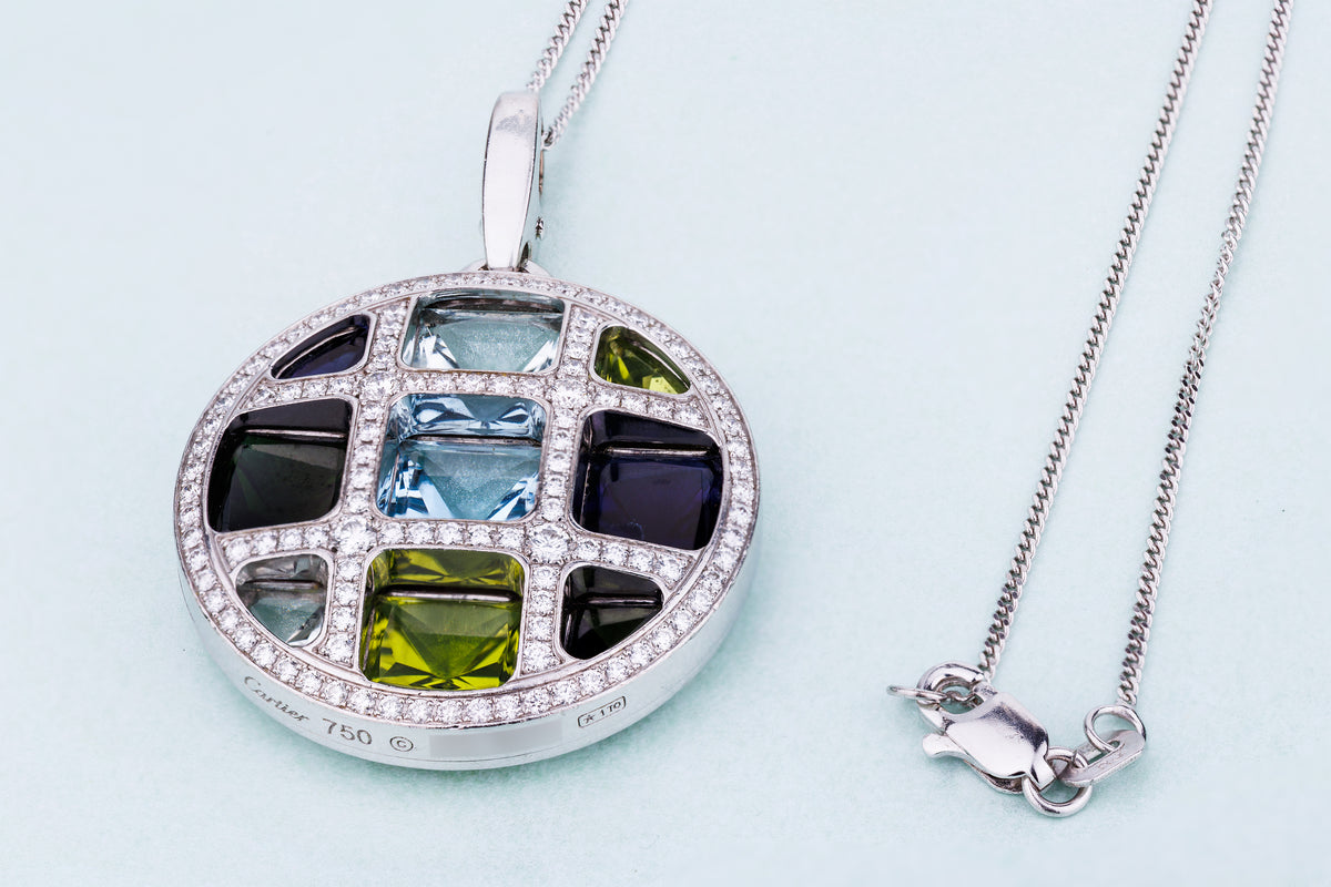 Cartier Pasha de Cartier Pendant Necklace | Multi Gemstones | 18k White Gold | 2000's
