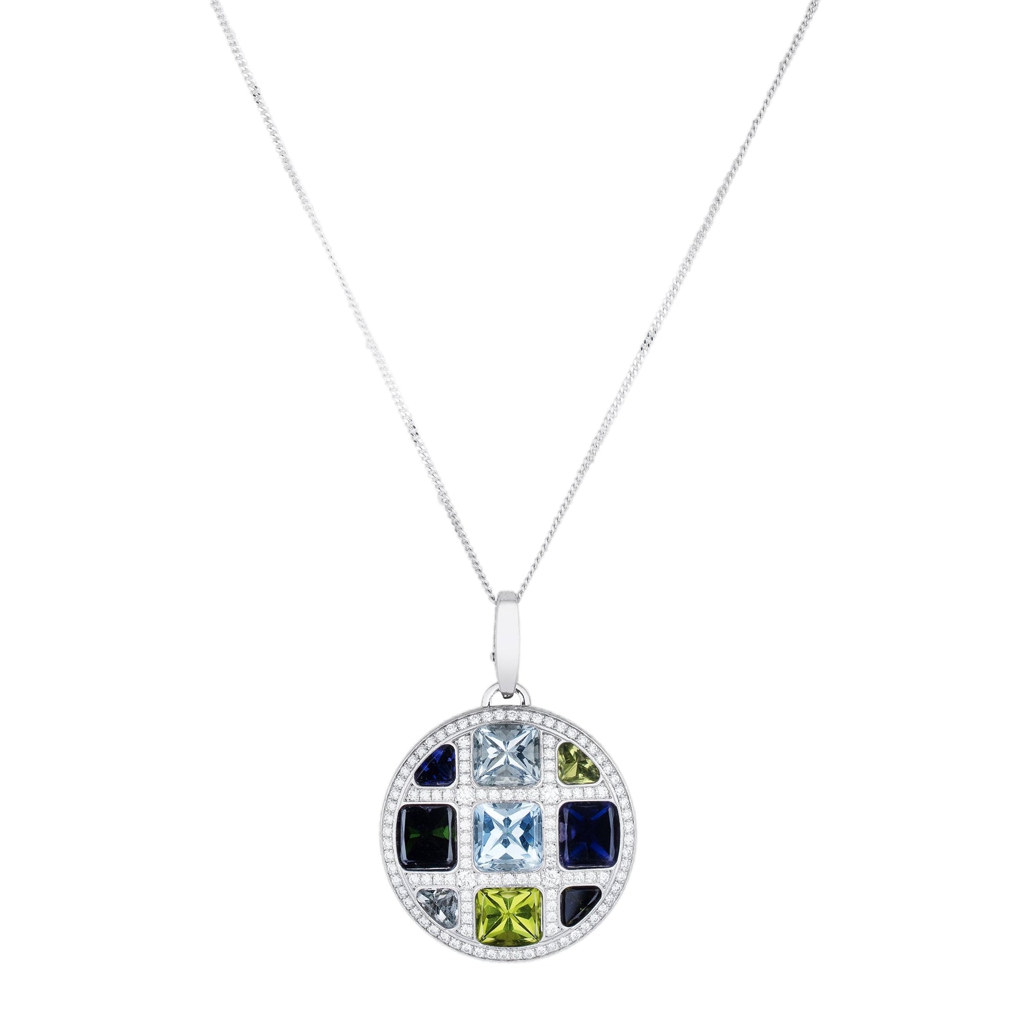 Cartier Pasha de Cartier Pendant Necklace | Multi Gemstones | 18k White Gold | 2000's