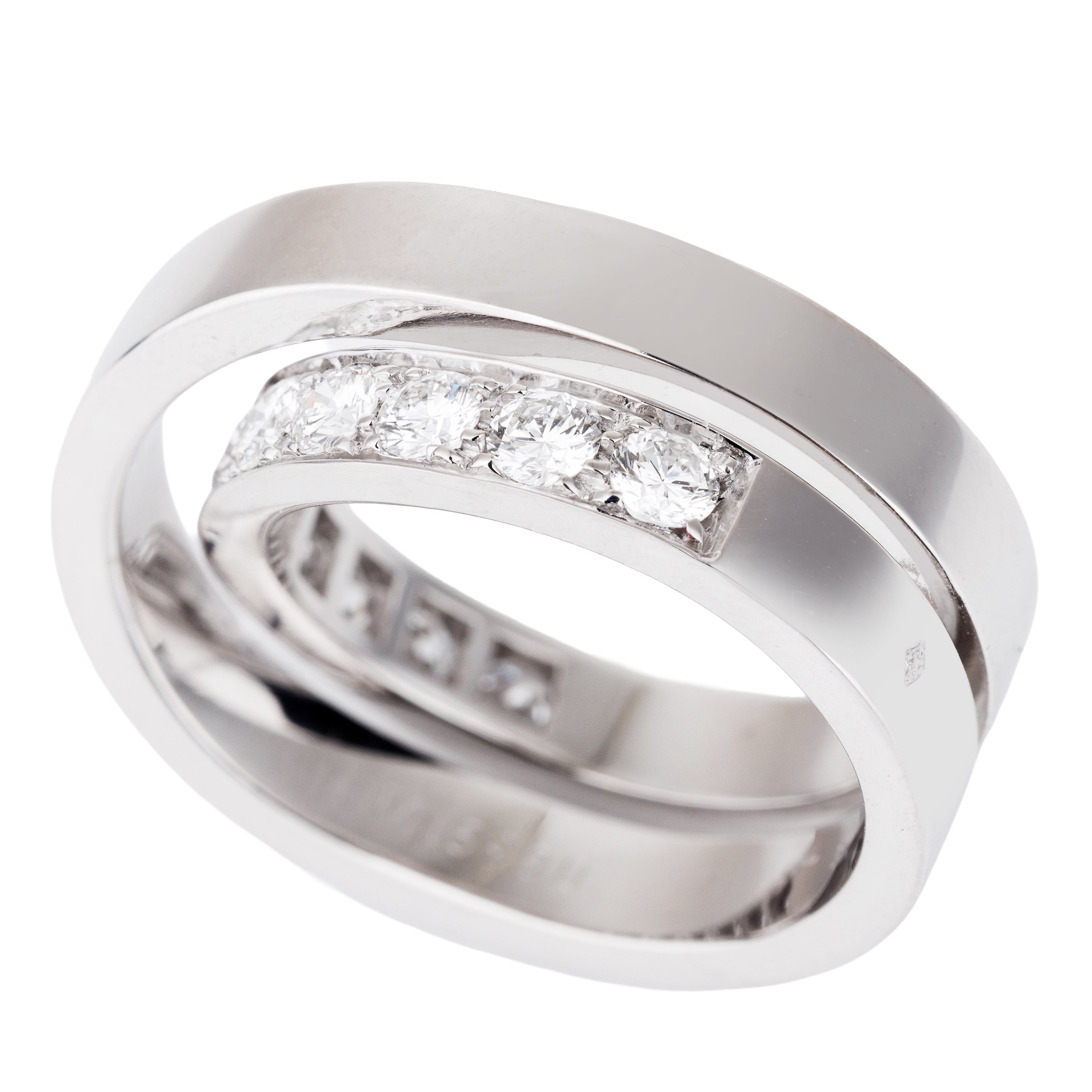 Cartier Nouvelle Vague Diamond Ring | 18k White Gold | Size 52