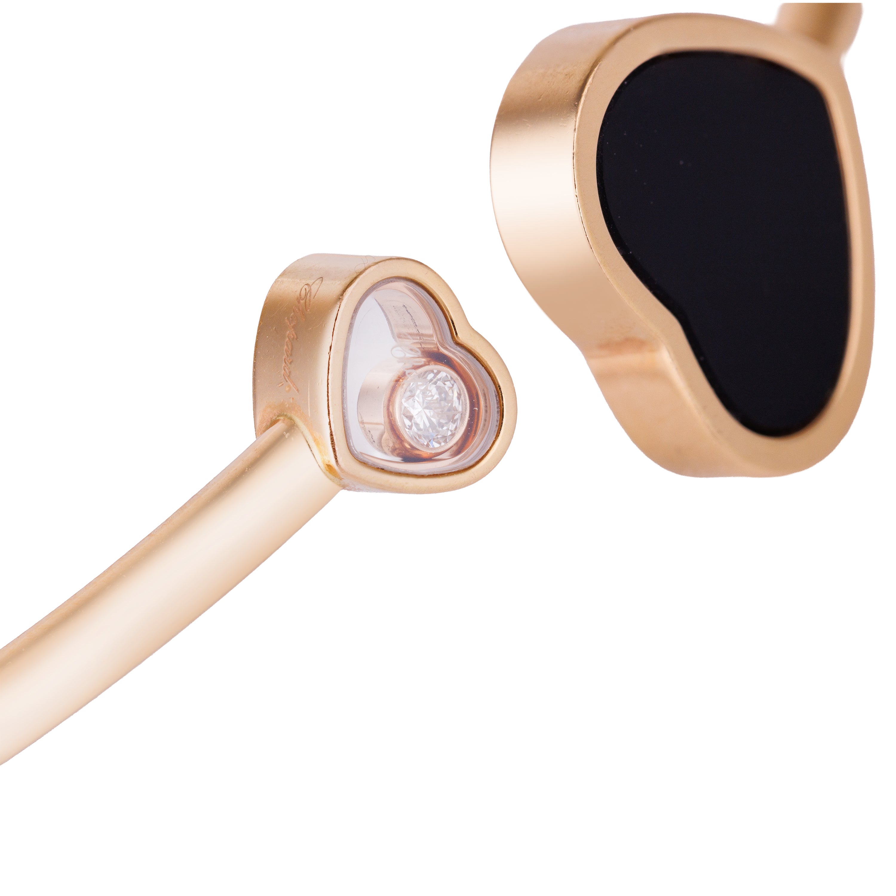 Chopard Happy Hearts Onyx Bangle Bracelet | 18k Rose Gold