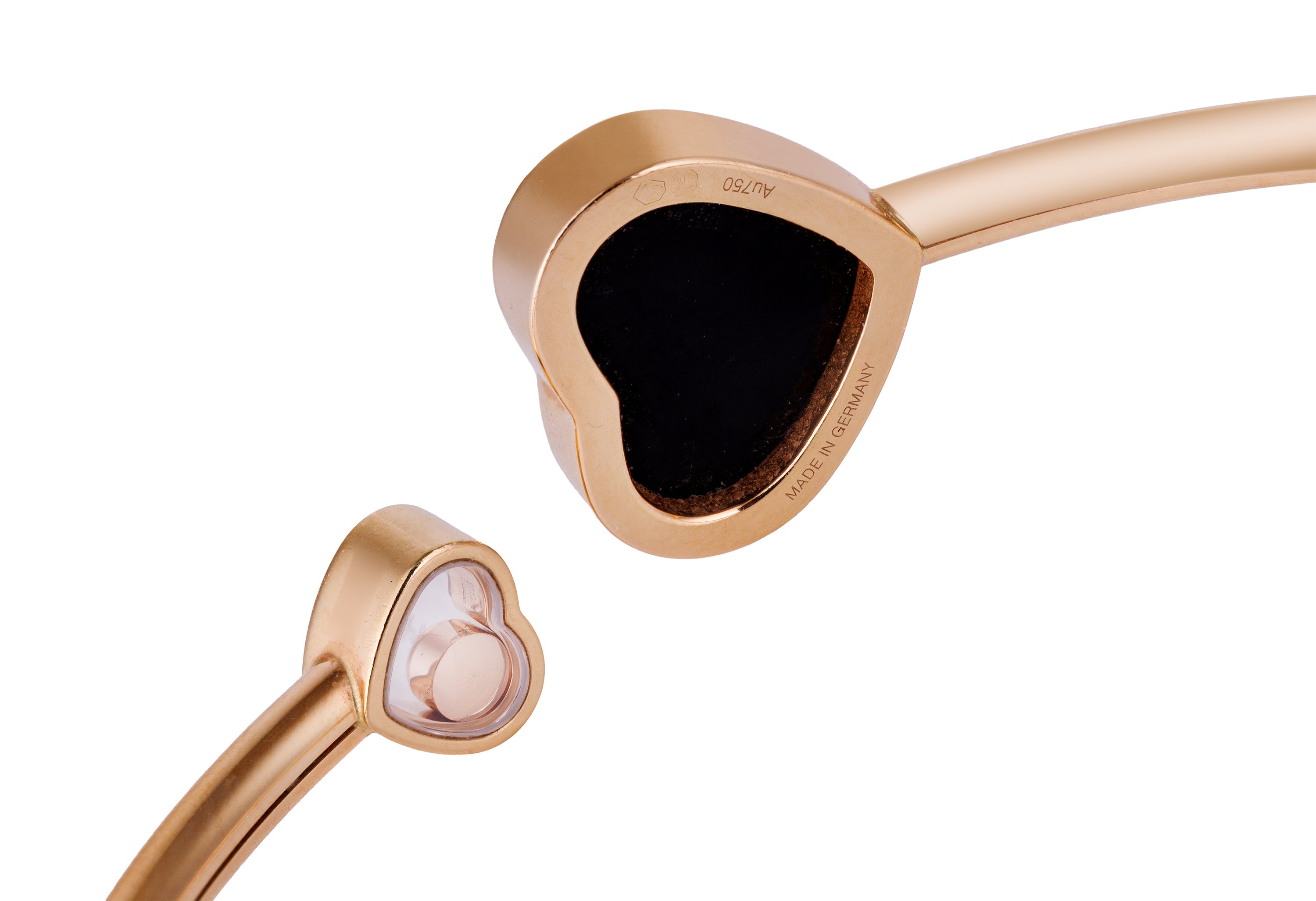 Chopard Happy Hearts Onyx Bangle Bracelet | 18k Rose Gold