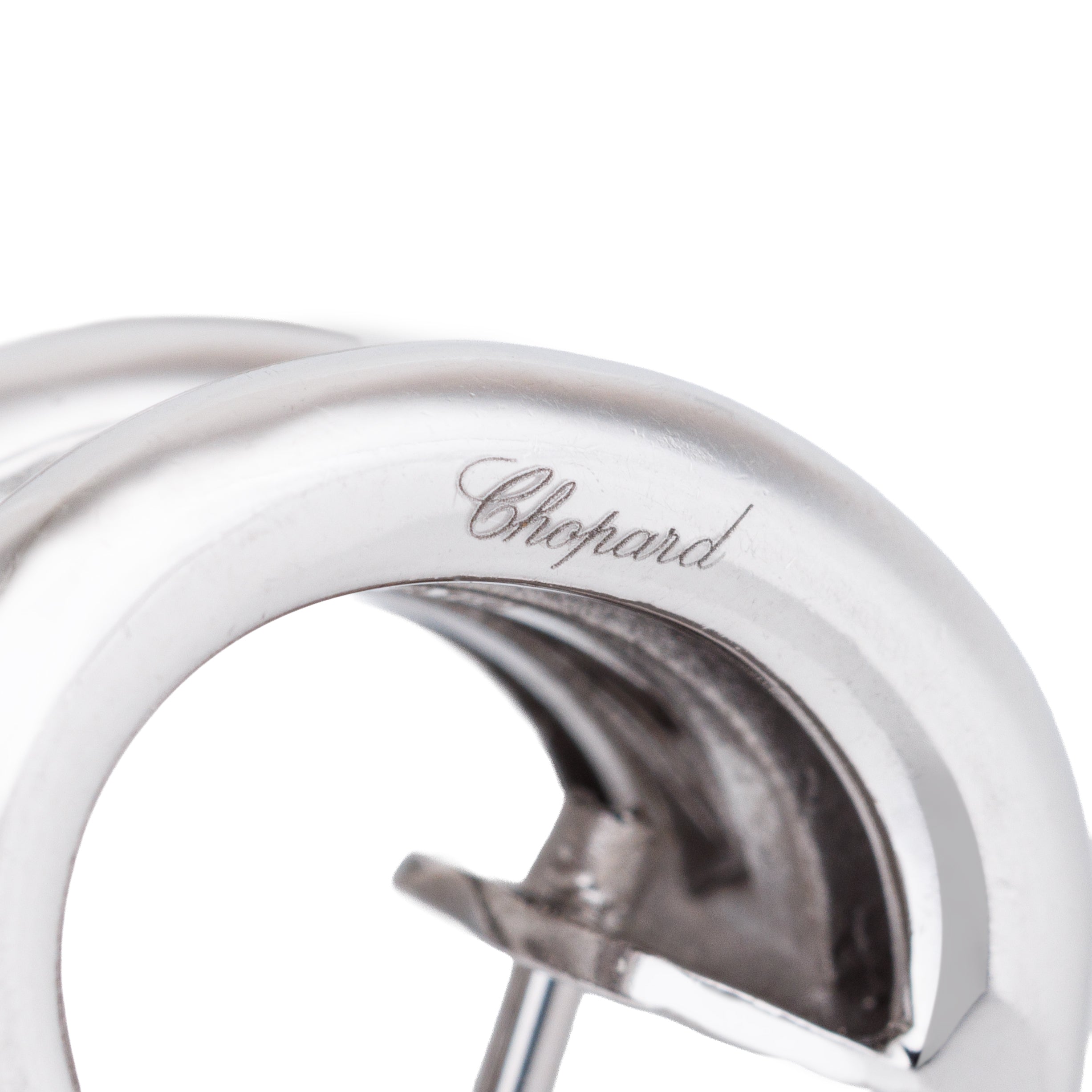 Chopard La Strada Diamond Mini Hoop Earrings | 18k White Gold