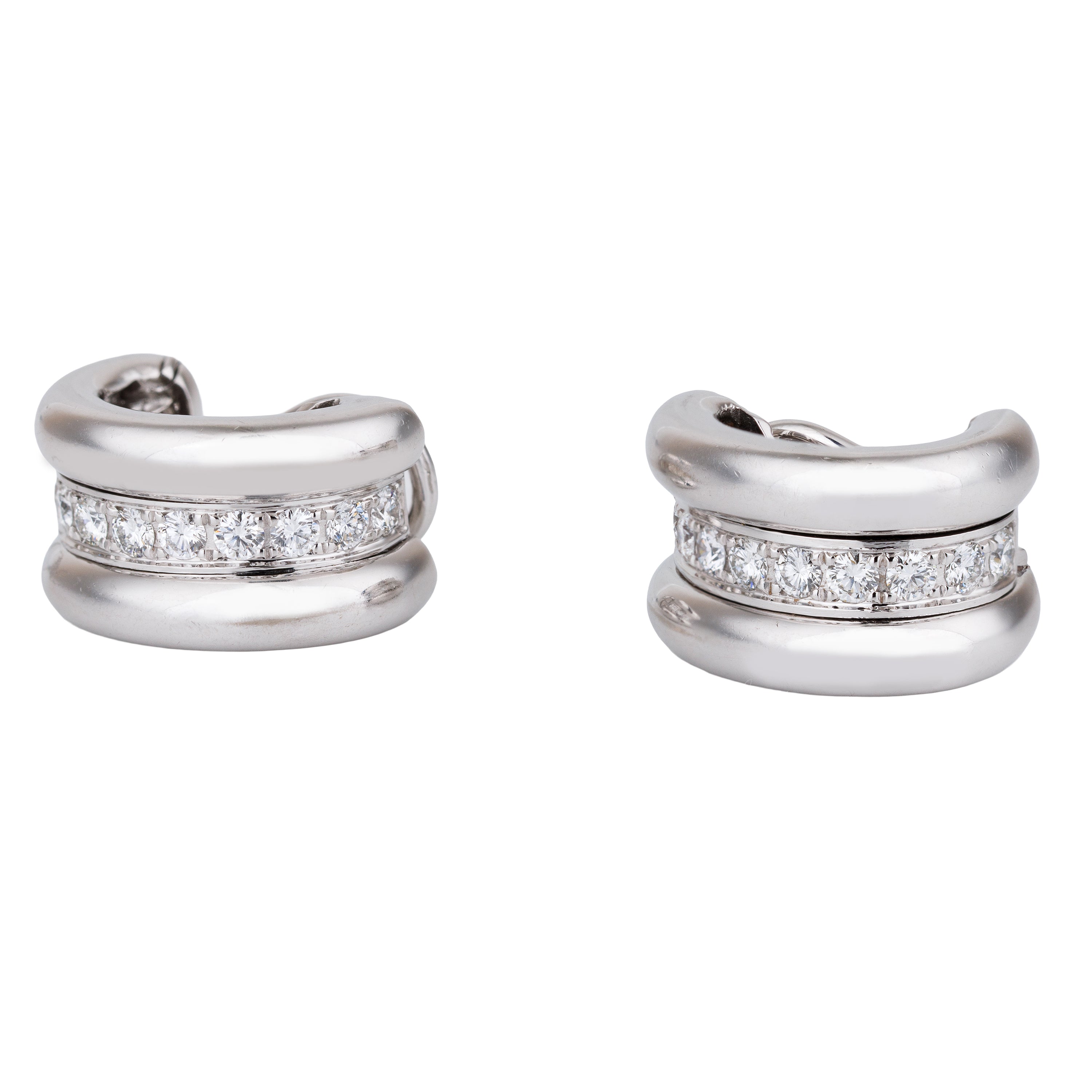 Chopard La Strada Diamond Mini Hoop Earrings | 18k White Gold