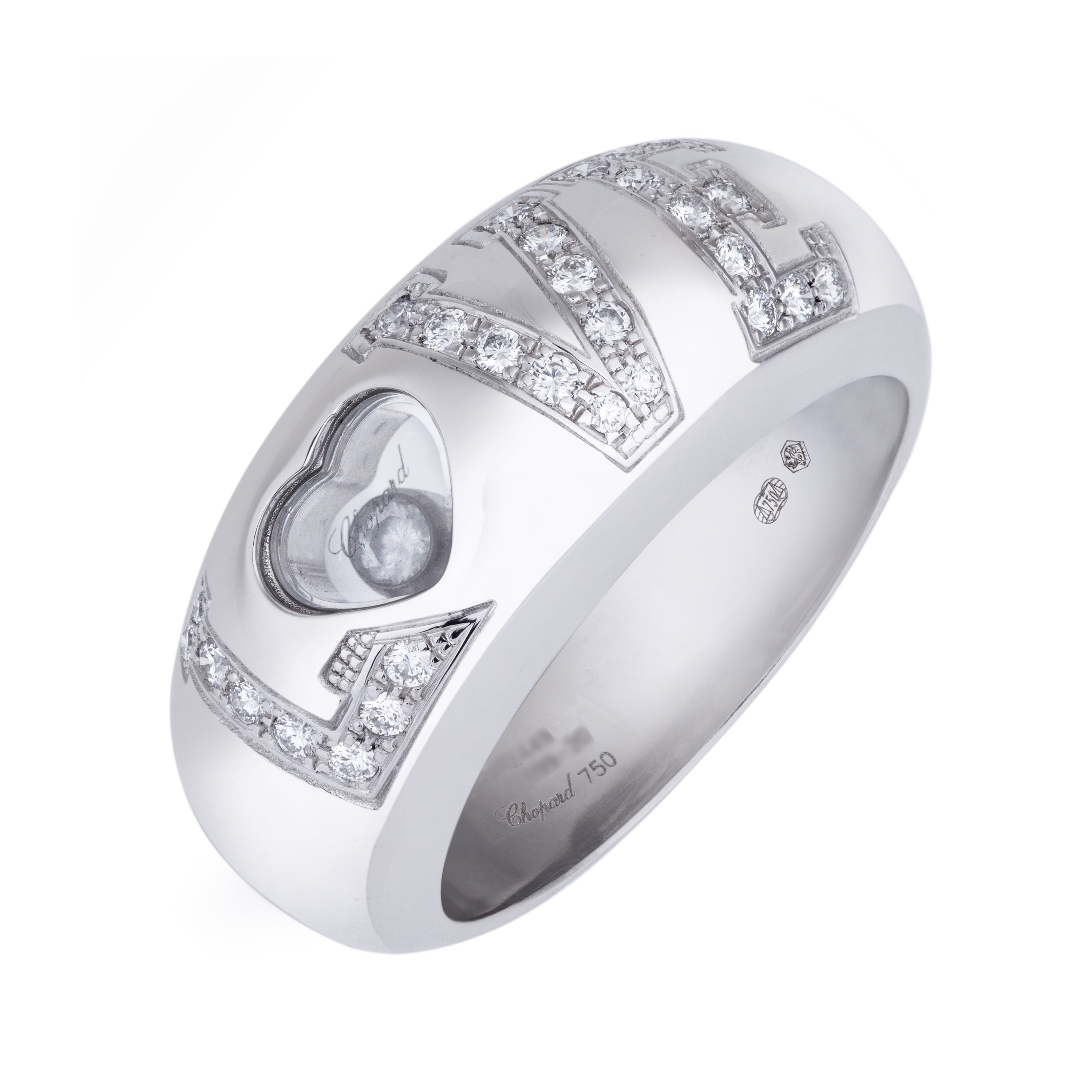 Chopard Happy Diamonds Love Ring | 18k White Gold | Size 52 | 1990's
