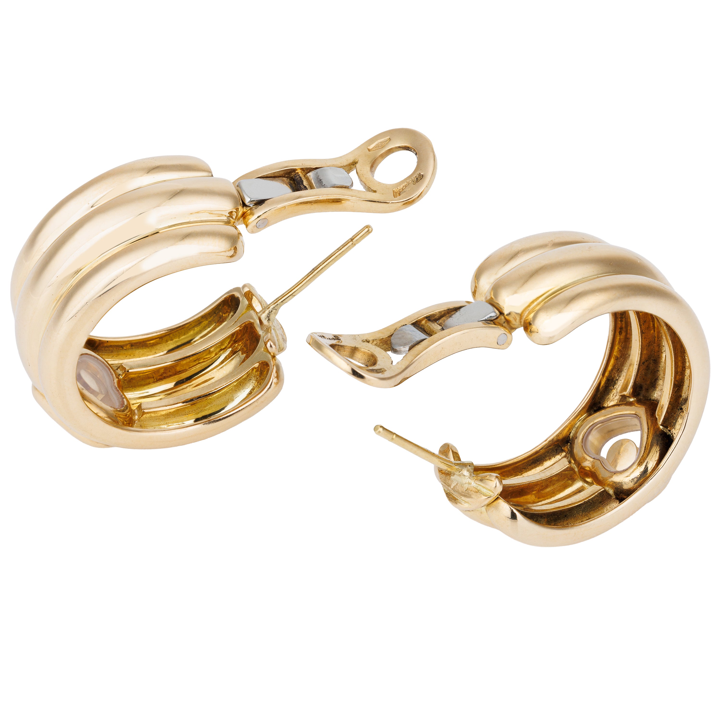Chopard Happy Diamond Heart-Shaped Hoop Earrings | Diamonds | 18k Yellow Gold