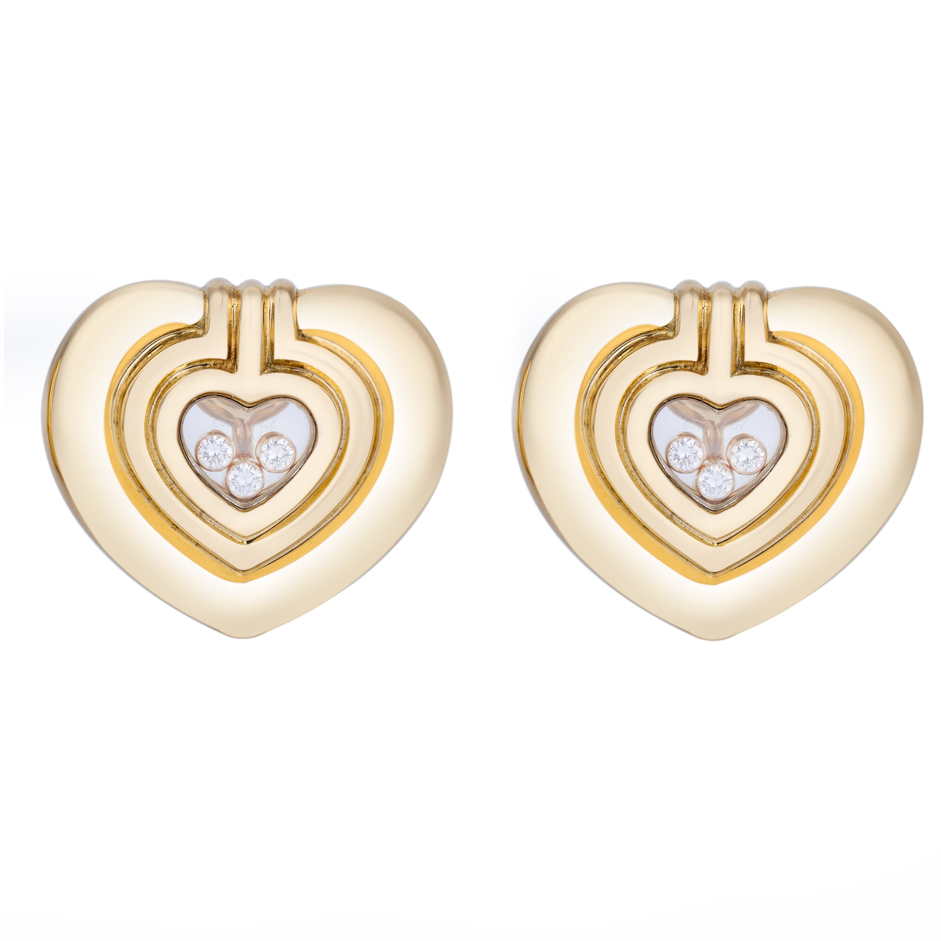 Chopard Happy Diamonds Heart-Shaped Earrings | 18k Yellow Gold