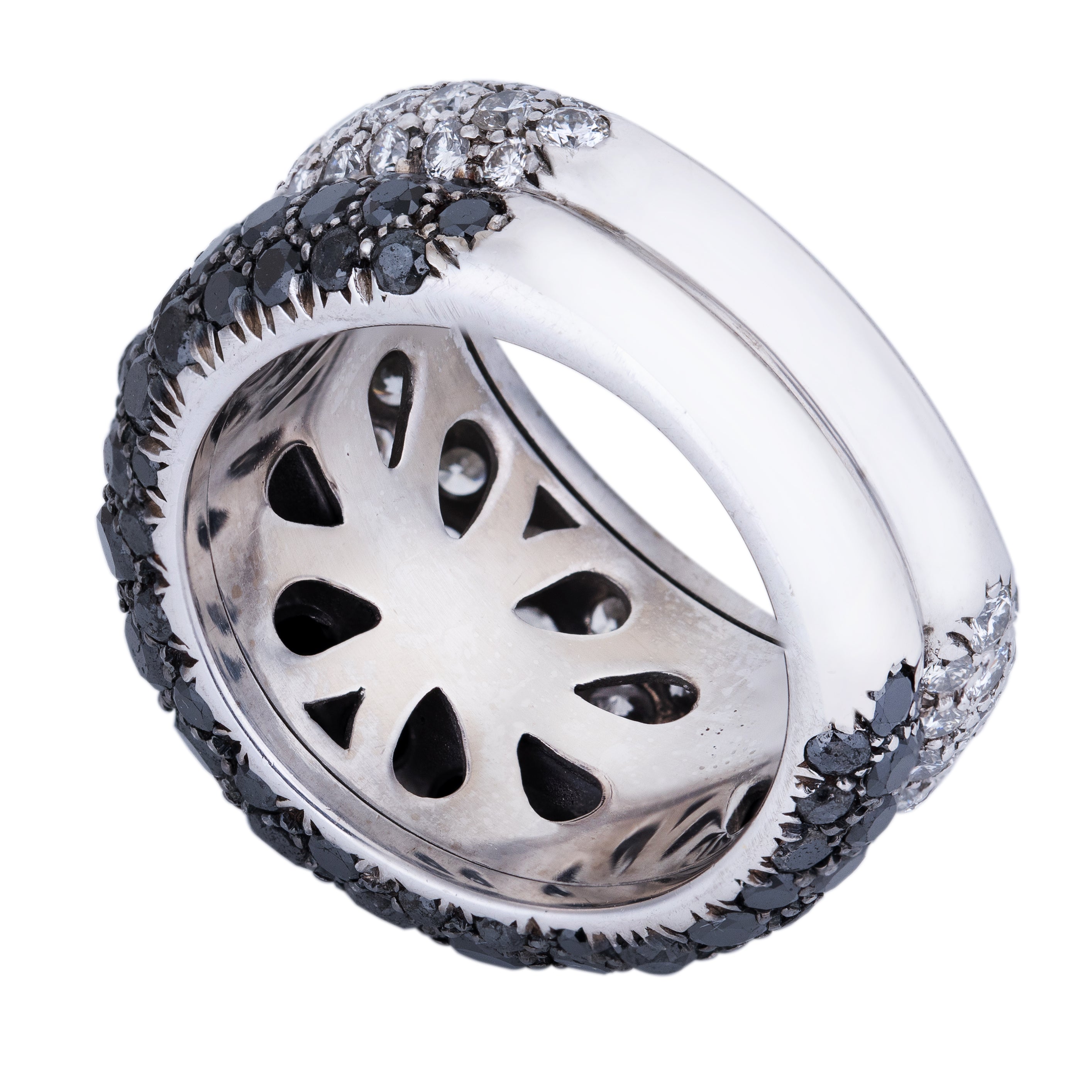 Chopard Black & White Pavé Diamond Ring | 18k White Gold