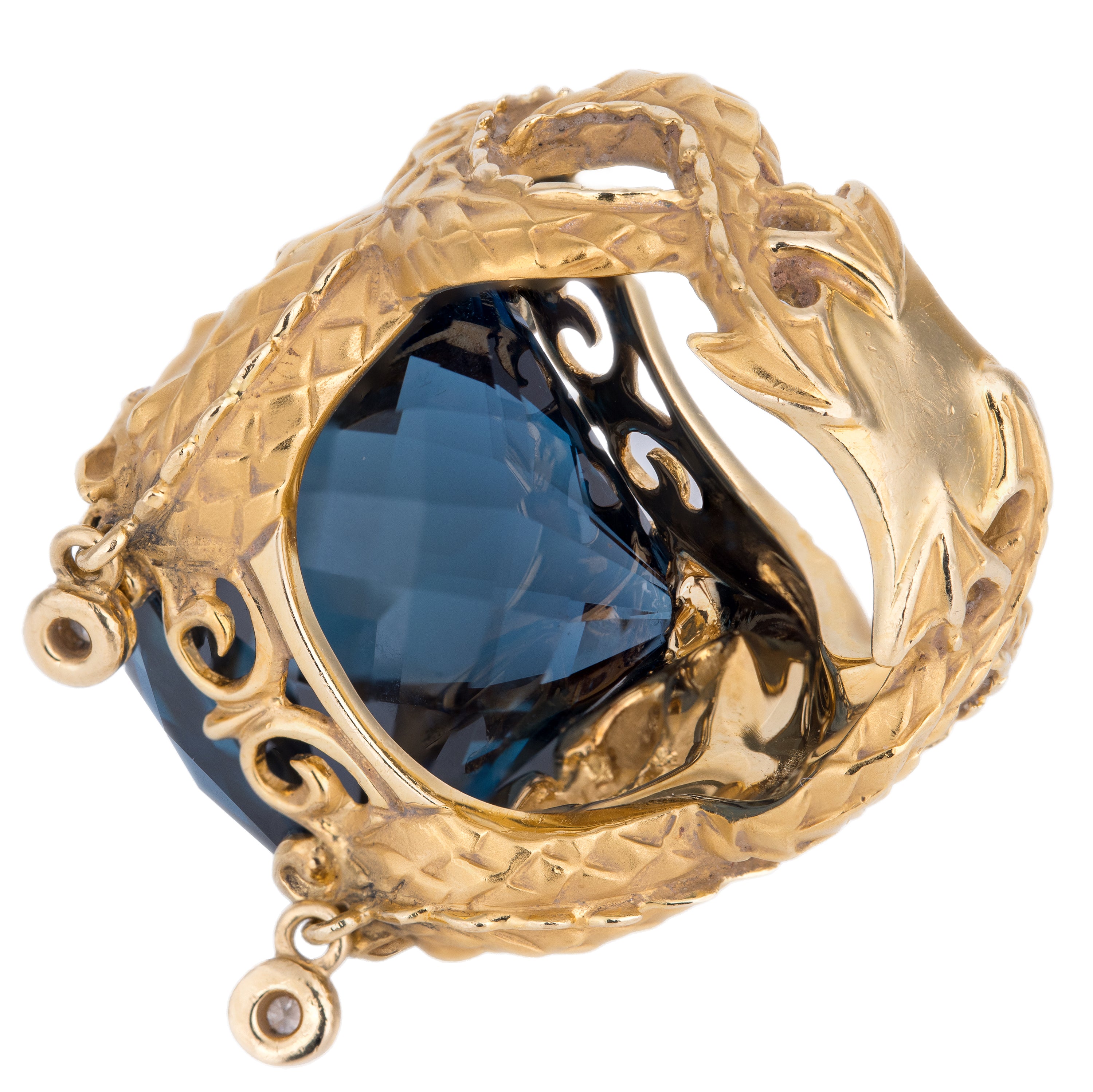 Carrera y Carrera | Nankin Blue Topaz & Diamond Ring | 18k Yellow Gold