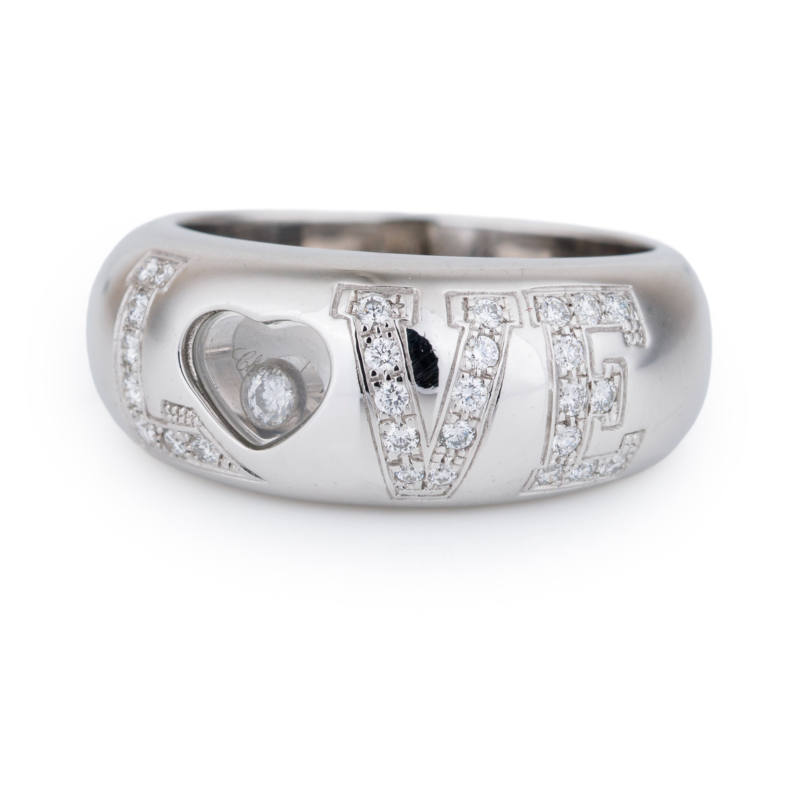 Chopard Happy Diamonds Love Ring | 18k White Gold | Size 52 | 1990's