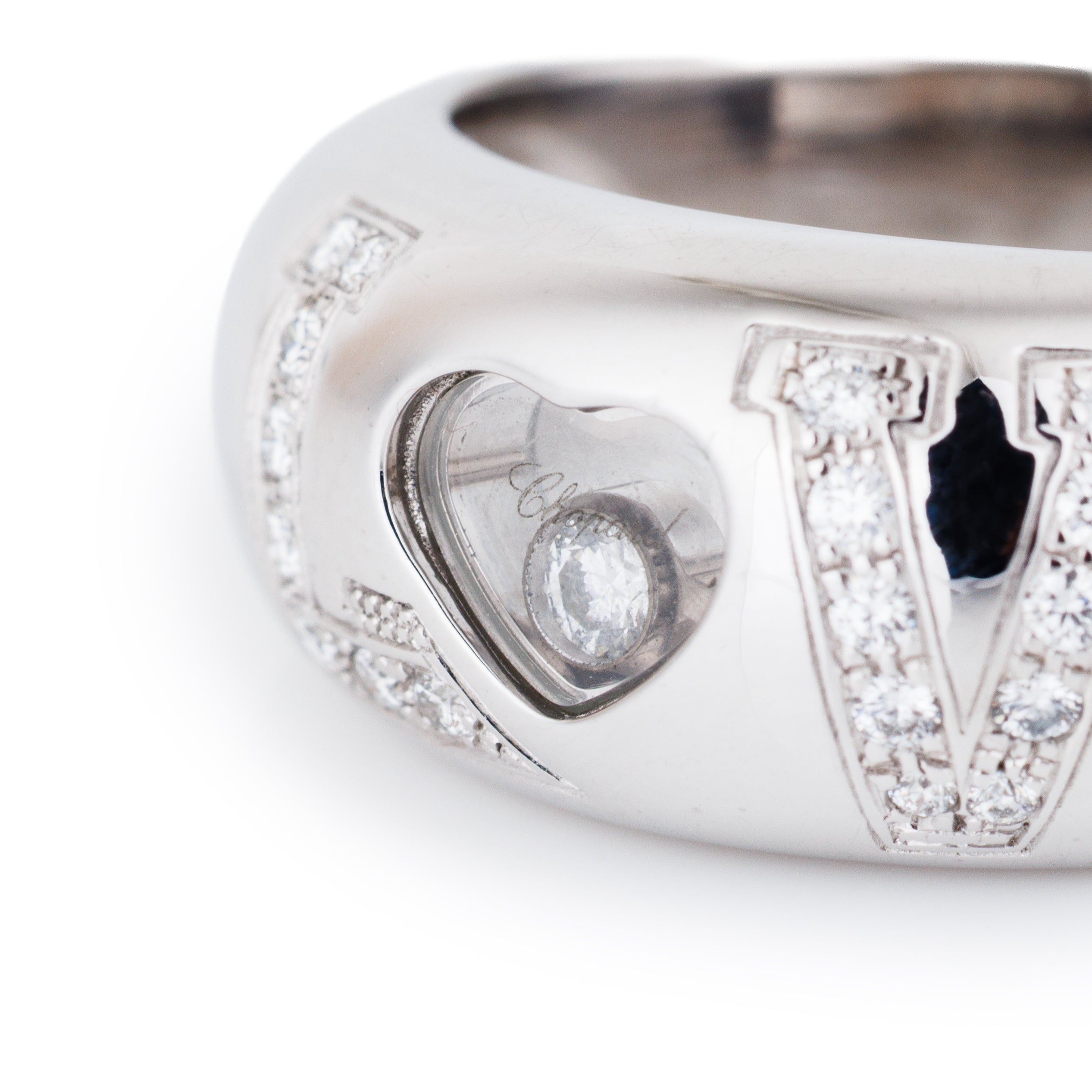 Chopard Happy Diamonds Love Ring | 18k White Gold | Size 52 | 1990's