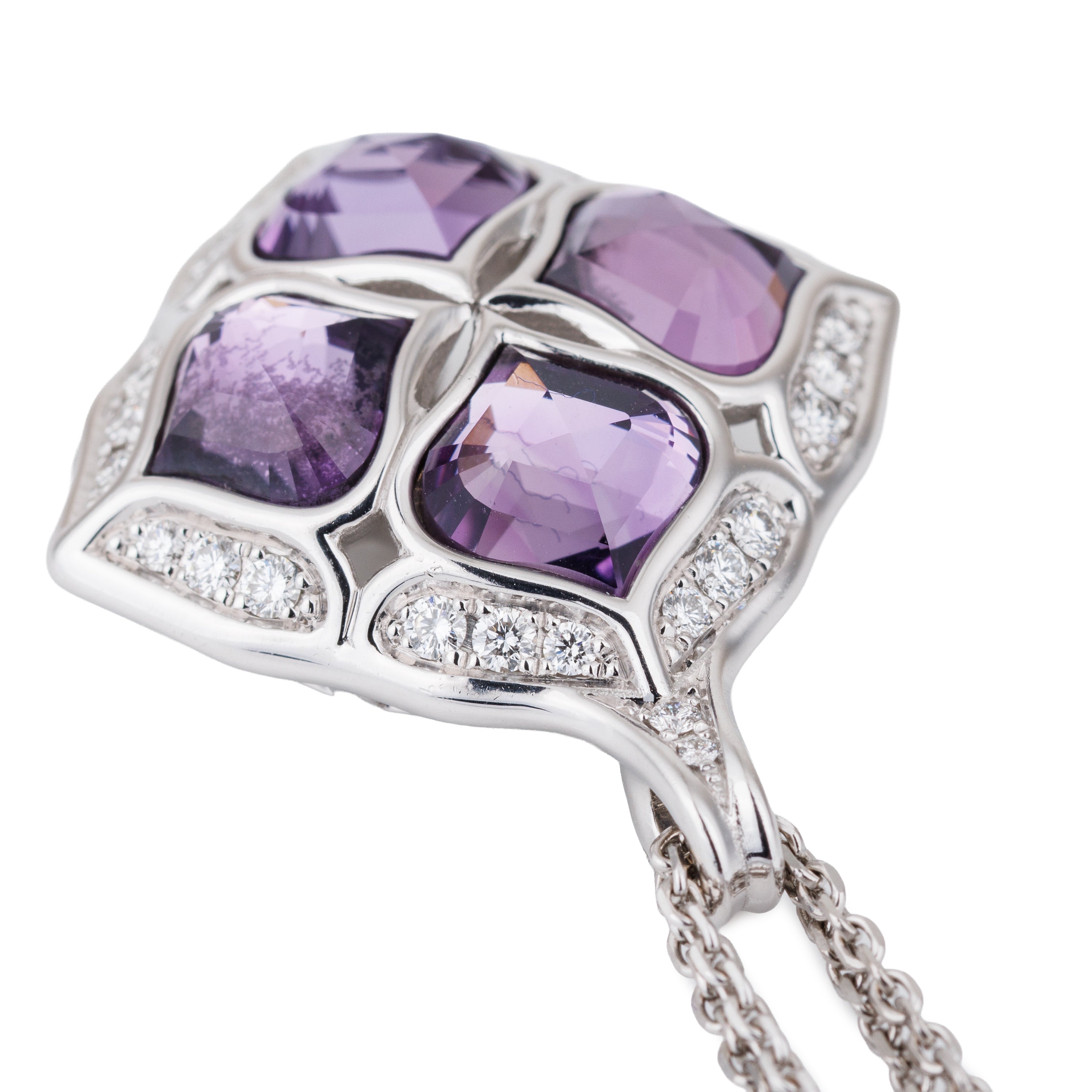 Chopard 'Imperiale' Cocktail Set | Amethyst & Diamond | Necklace, Ring & Earrings | 18k White Gold