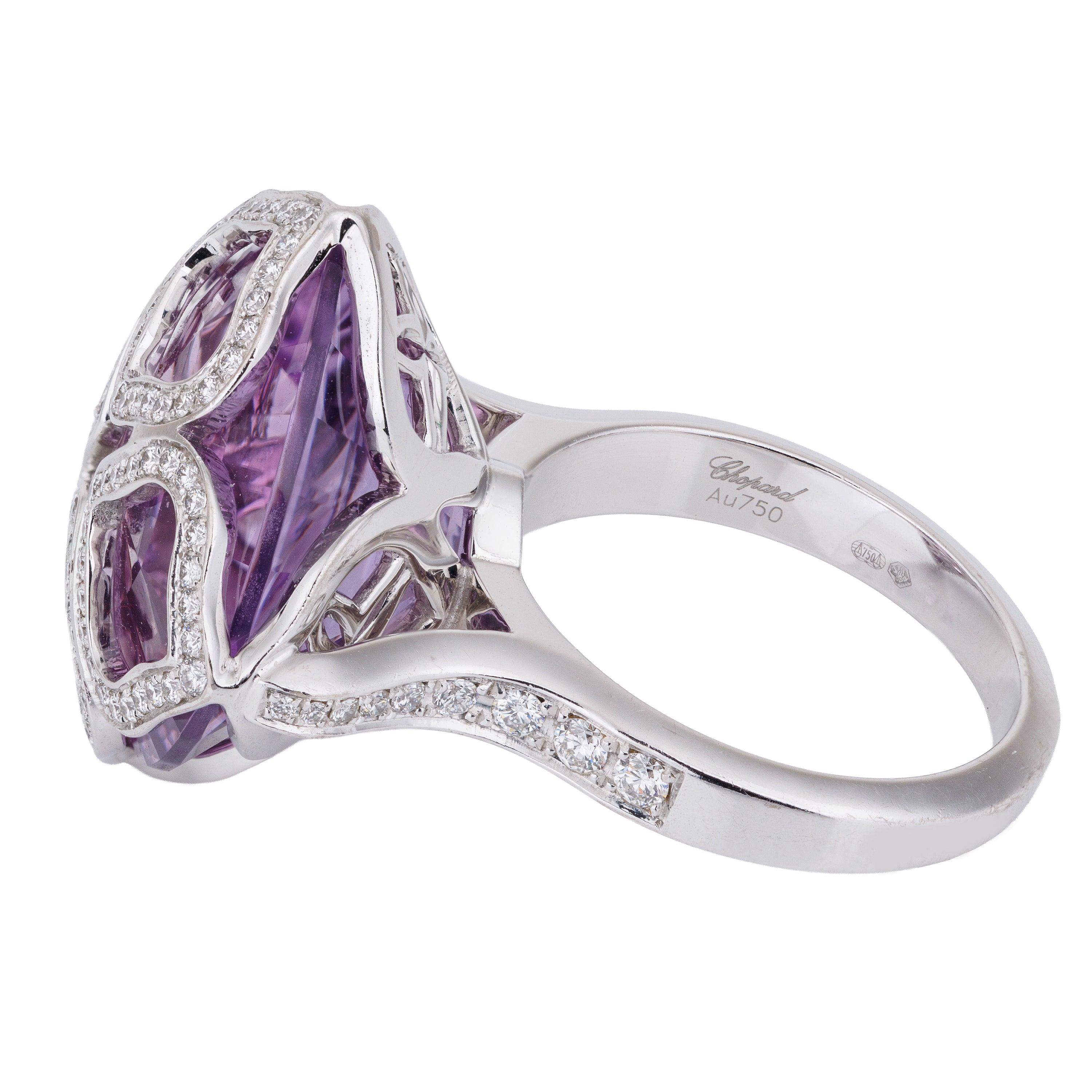 Chopard 'Imperiale' Cocktail Set | Amethyst & Diamond | Necklace, Ring & Earrings | 18k White Gold