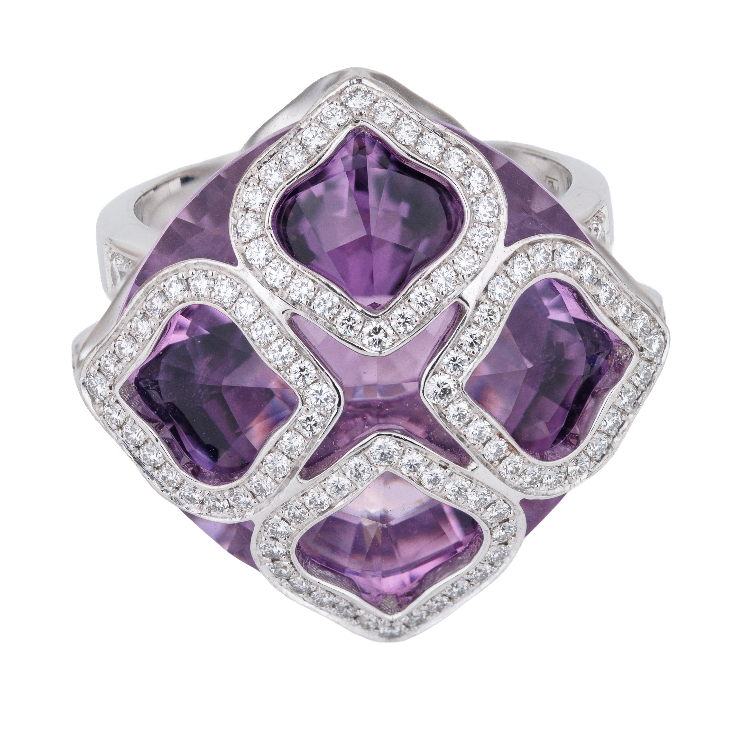 Chopard 'Imperiale' Cocktail Set | Amethyst & Diamond | Necklace, Ring & Earrings | 18k White Gold
