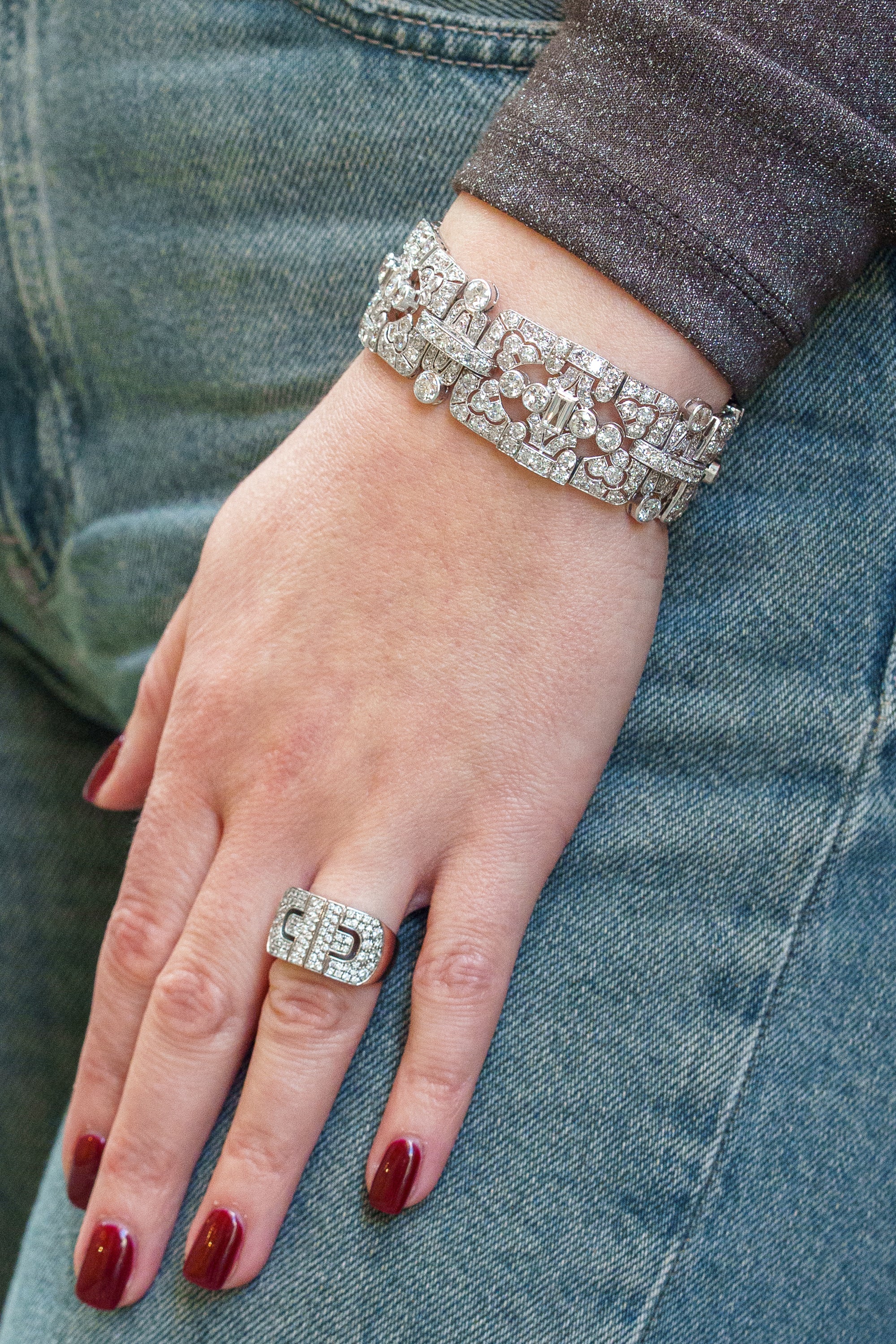 Art Deco Diamond Bracelet | 18k White Gold | Circa 1930's
