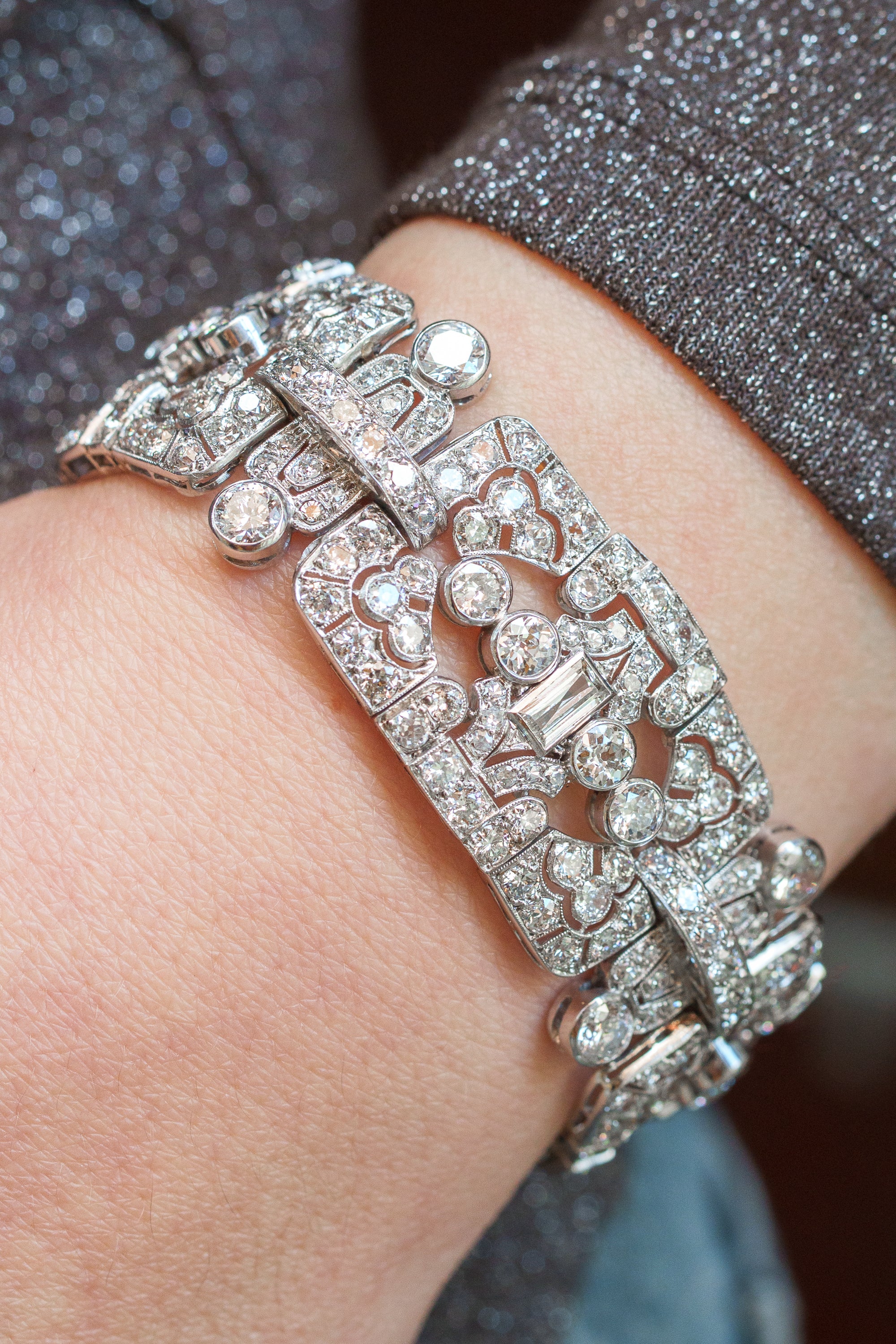 Art Deco Diamond Bracelet | 18k White Gold | Circa 1930's