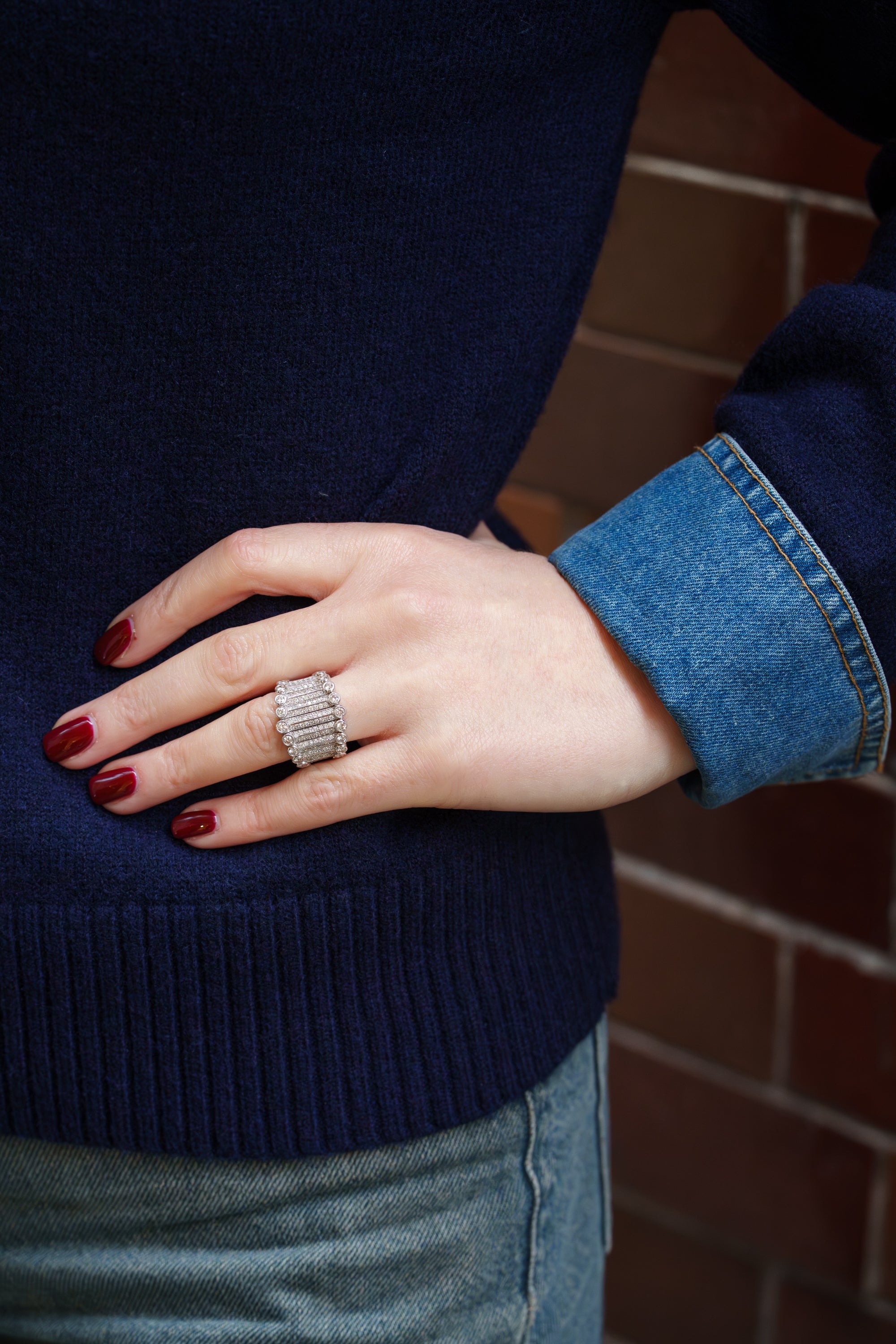 Armour Diamond Ring | 18k White Gold