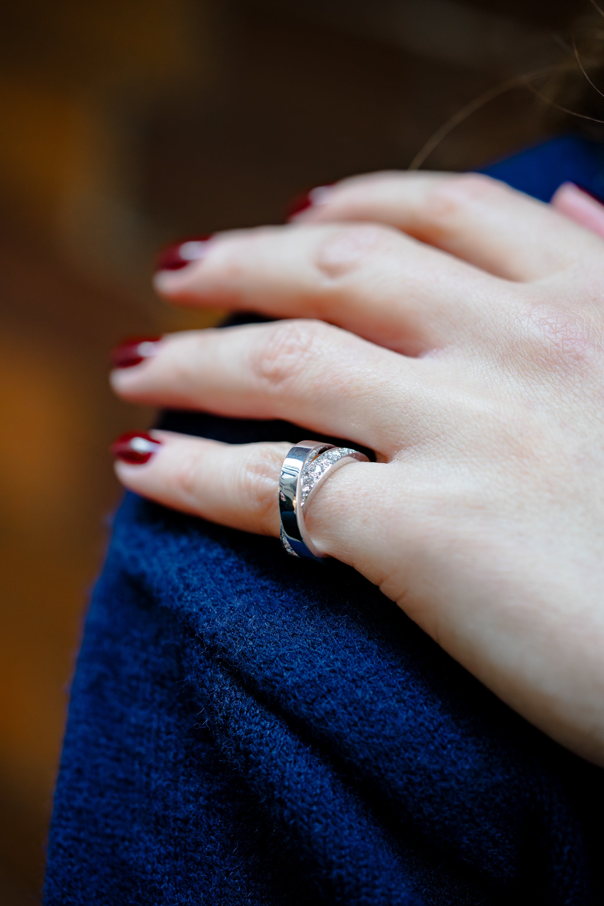 Cartier Nouvelle Vague Diamond Ring | 18k White Gold | Size 52