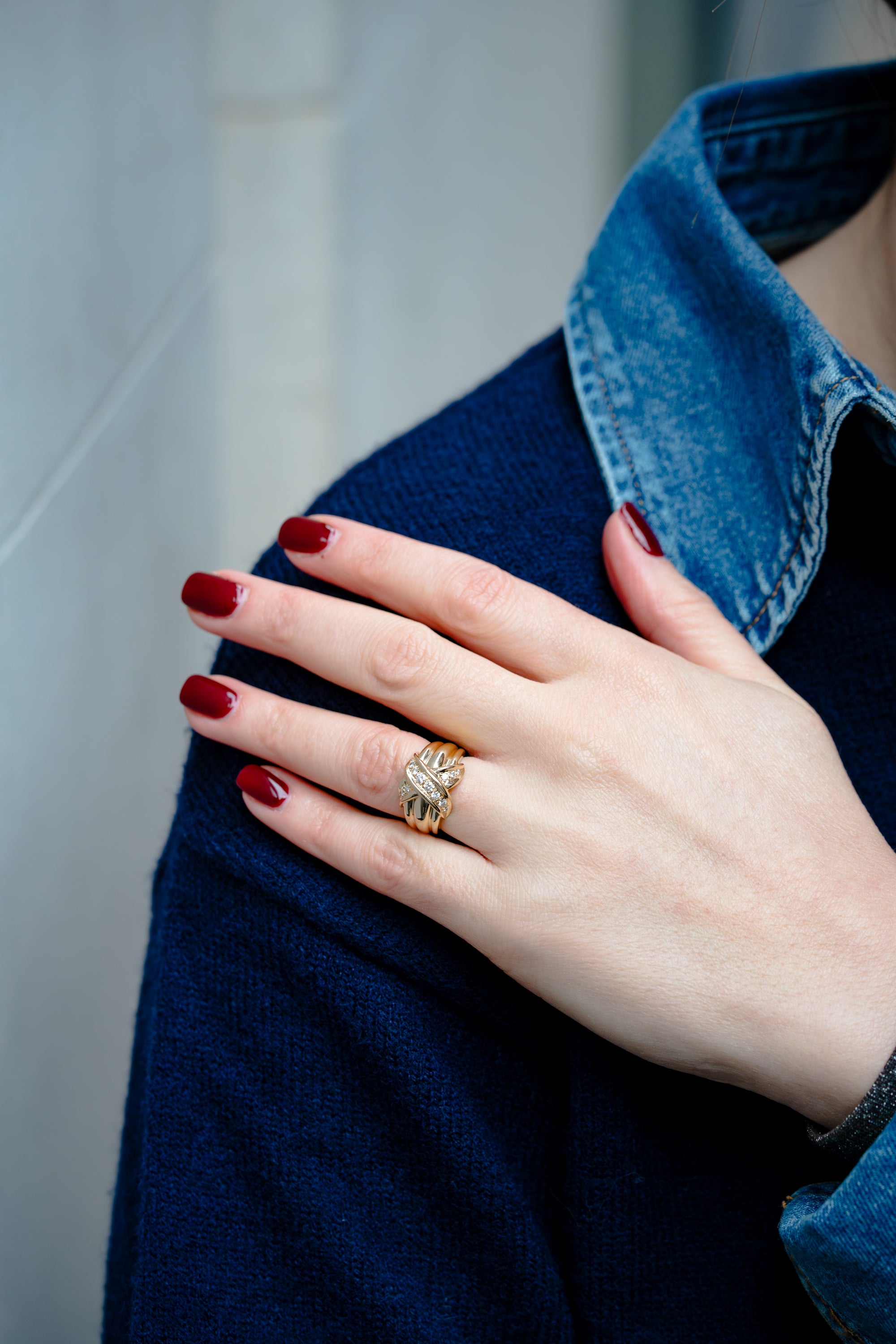 Tiffany Schlumberger Crossover Diamond Ring | 18k Yellow Gold | 1990