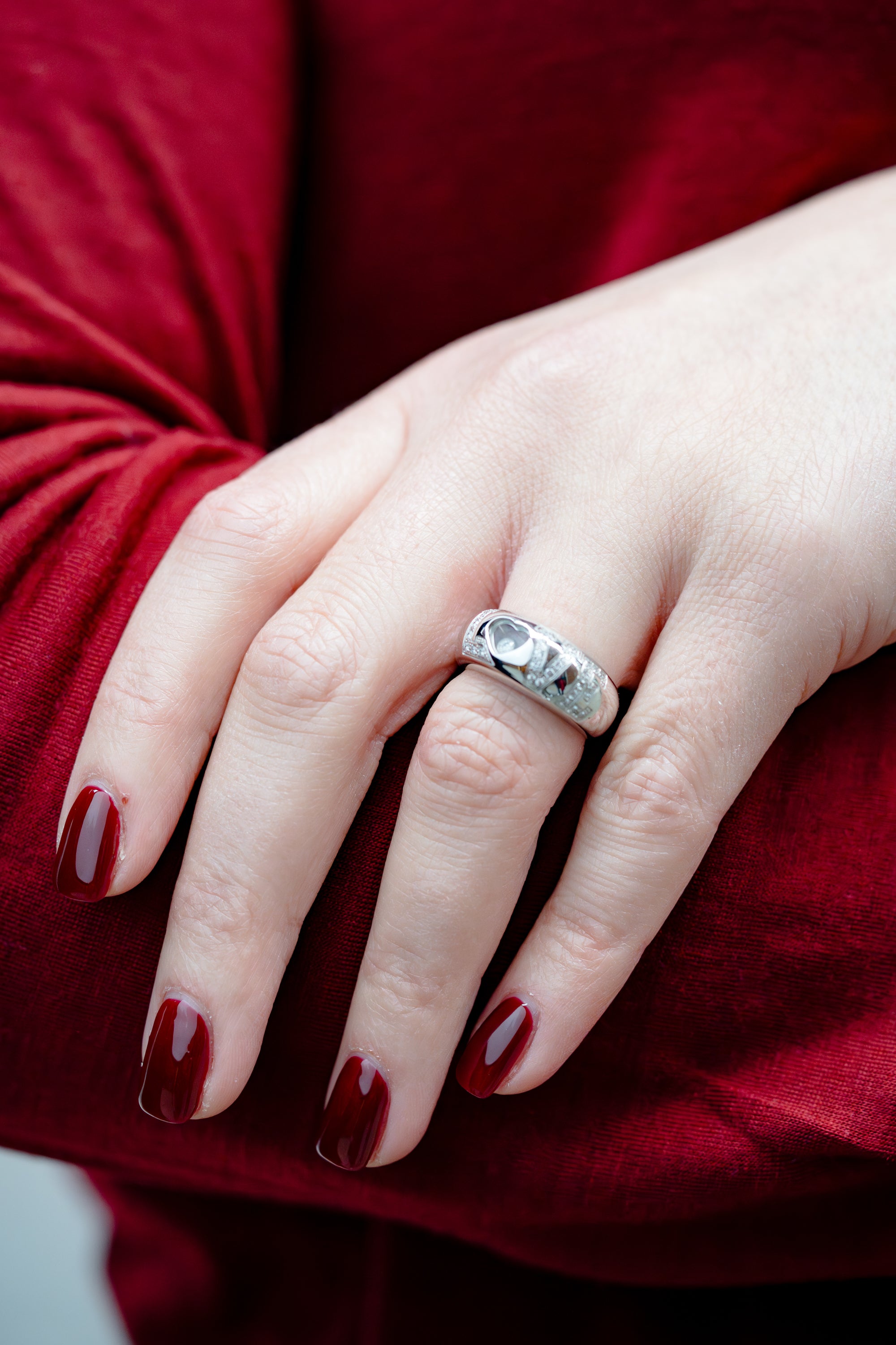 Chopard Happy Diamonds Love Ring | 18k White Gold | Size 52 | 1990's