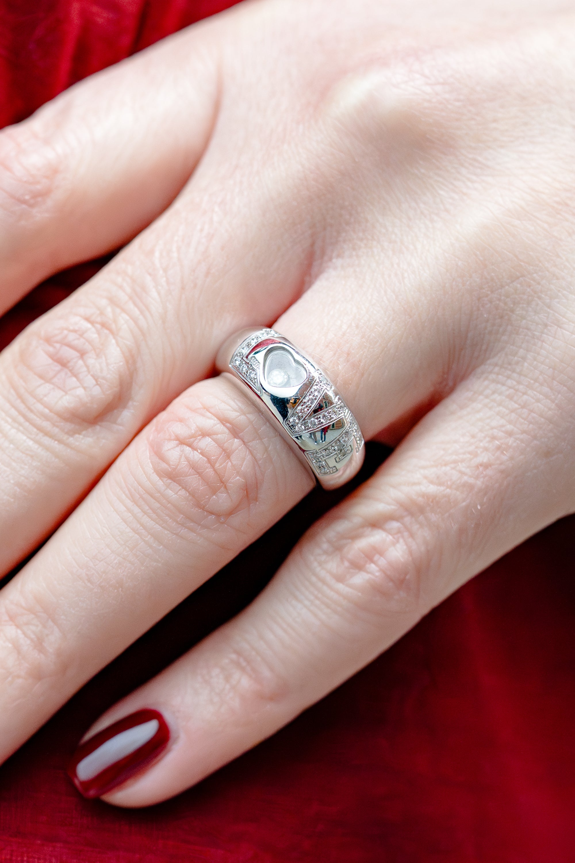 Chopard Happy Diamonds Love Ring | 18k White Gold | Size 52 | 1990's