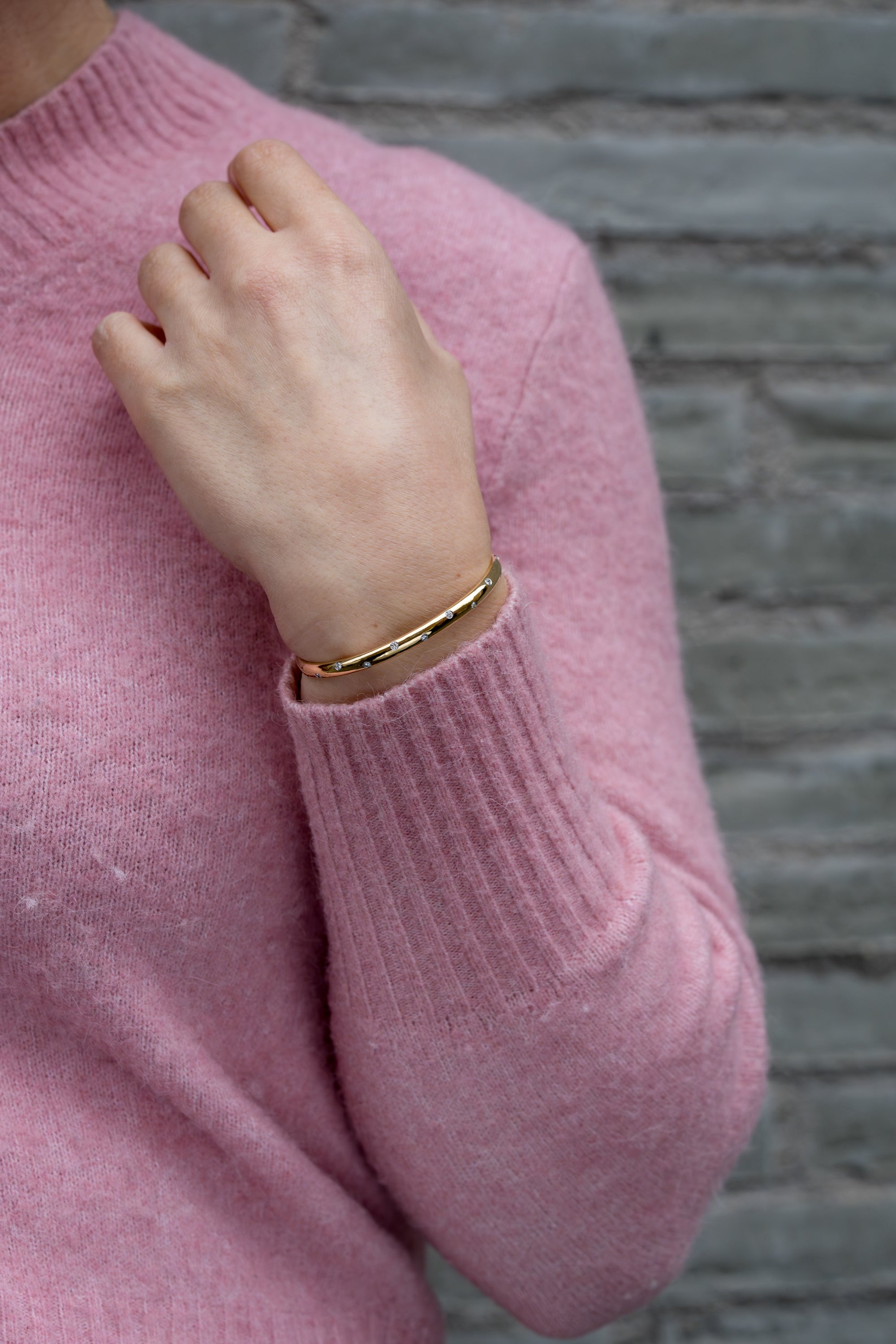 Tiffany & Co. Etoile Diamond Bangle Bracelet | 18k Yellow Gold & Platnium