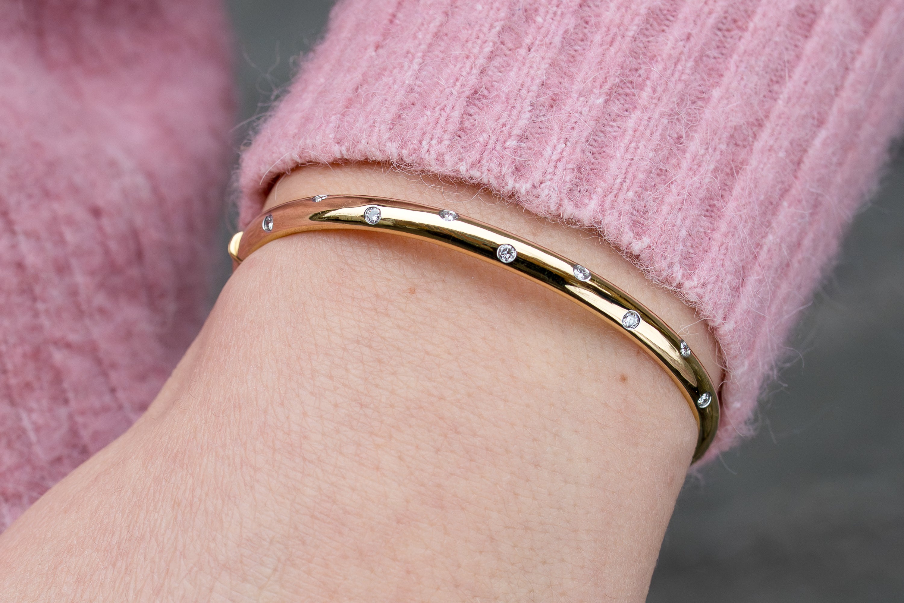 Tiffany & Co. Etoile Diamond Bangle Bracelet | 18k Yellow Gold & Platnium