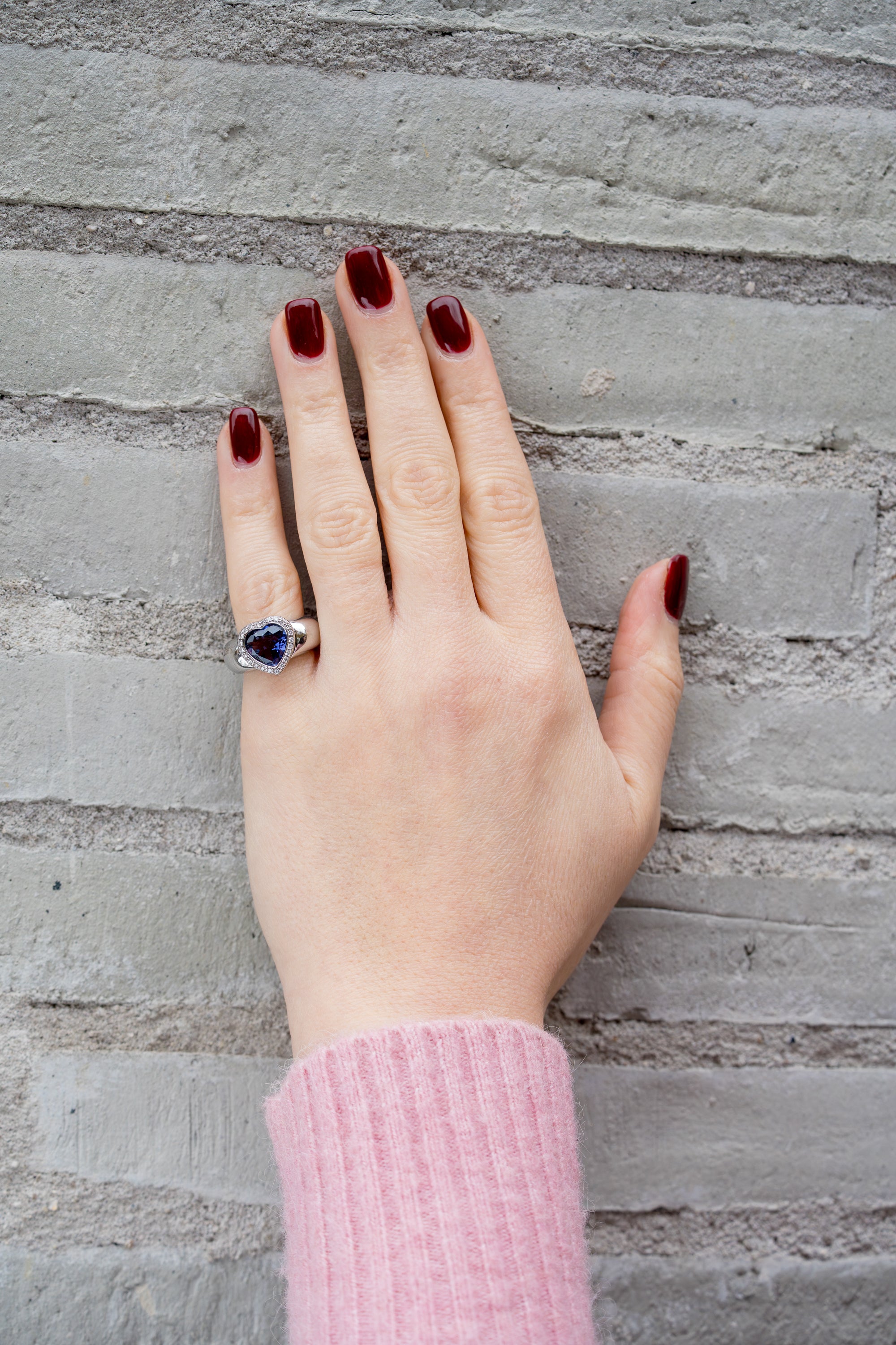 Piaget Heart-Shaped Ring | Tanzanite & Diamond | 18k White Gold | 1997