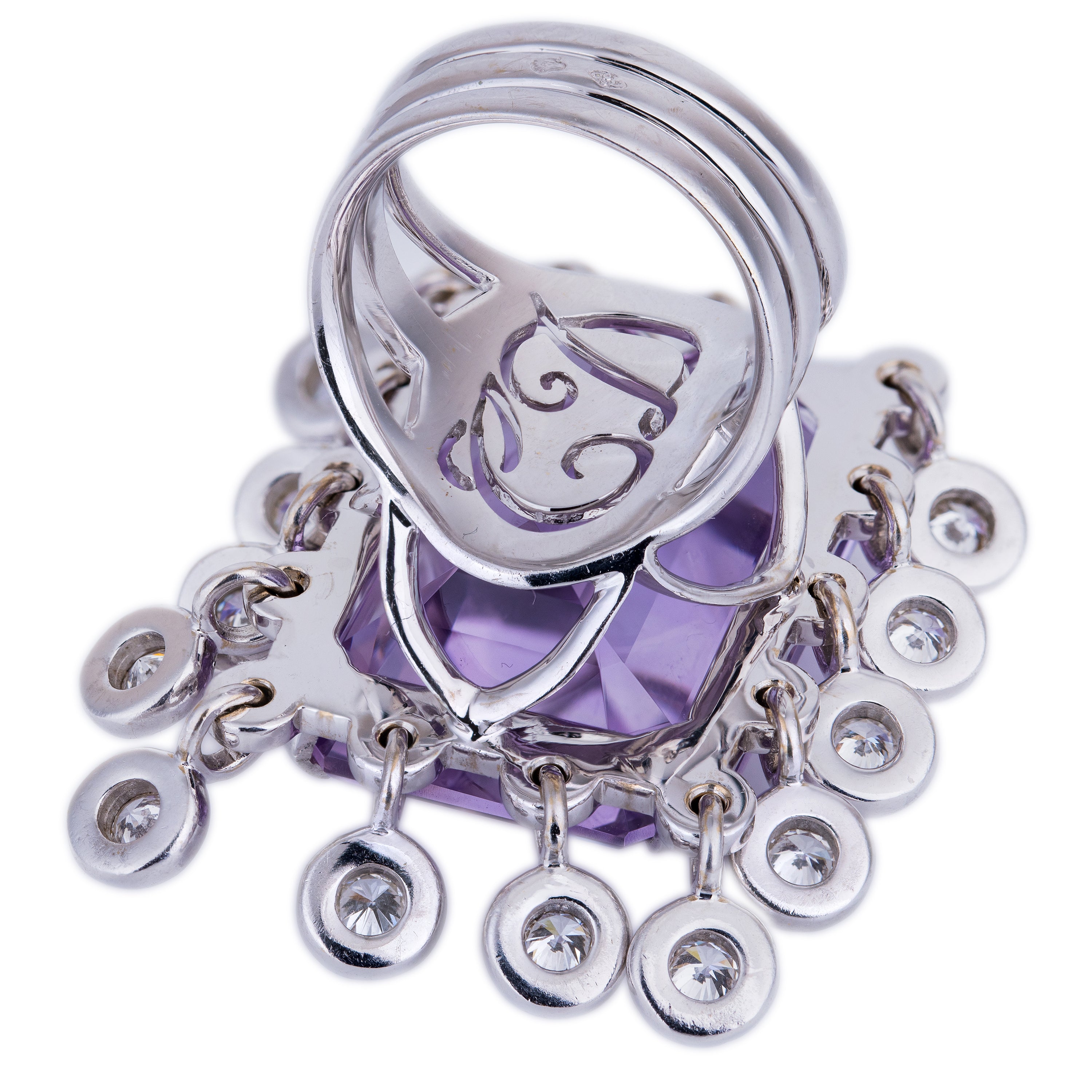 Dior 'Belle des Iles' Amethyst Diamond Cocktail Ring | 18k White Gold