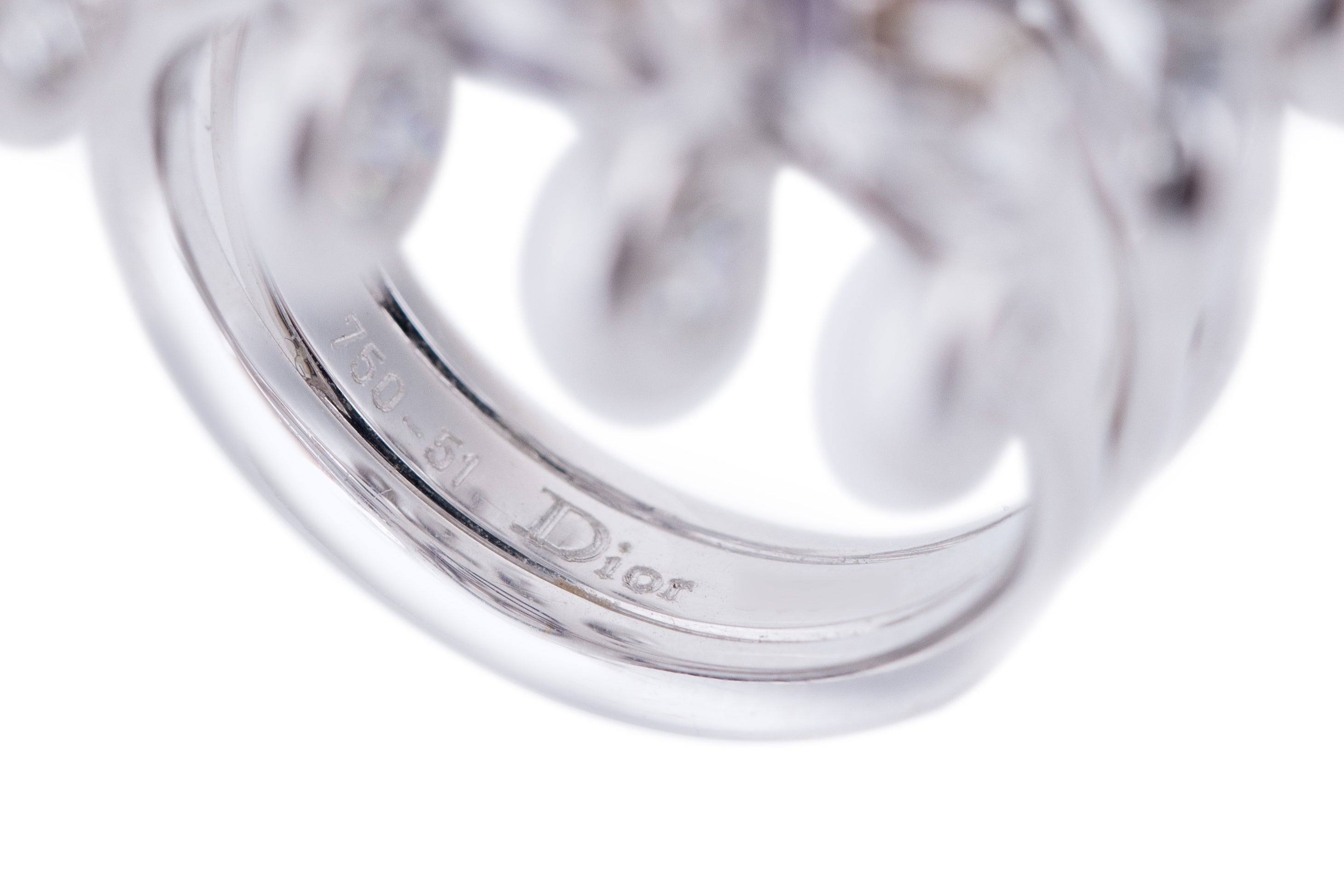 Dior 'Belle des Iles' Amethyst Diamond Cocktail Ring | 18k White Gold