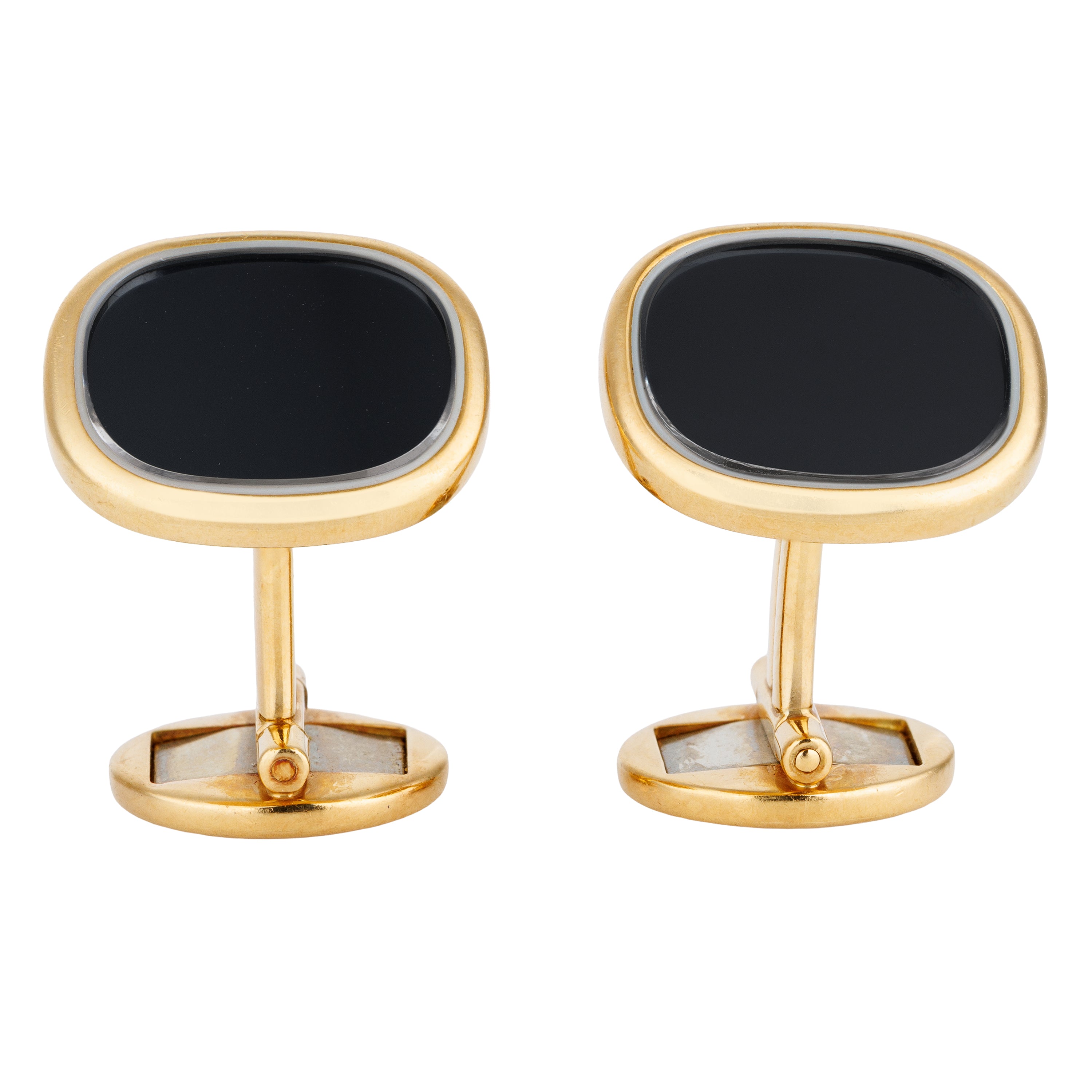 Patek Phillipe Blue Ellipse Cufflinks | 18k Yellow Gold | 1990's