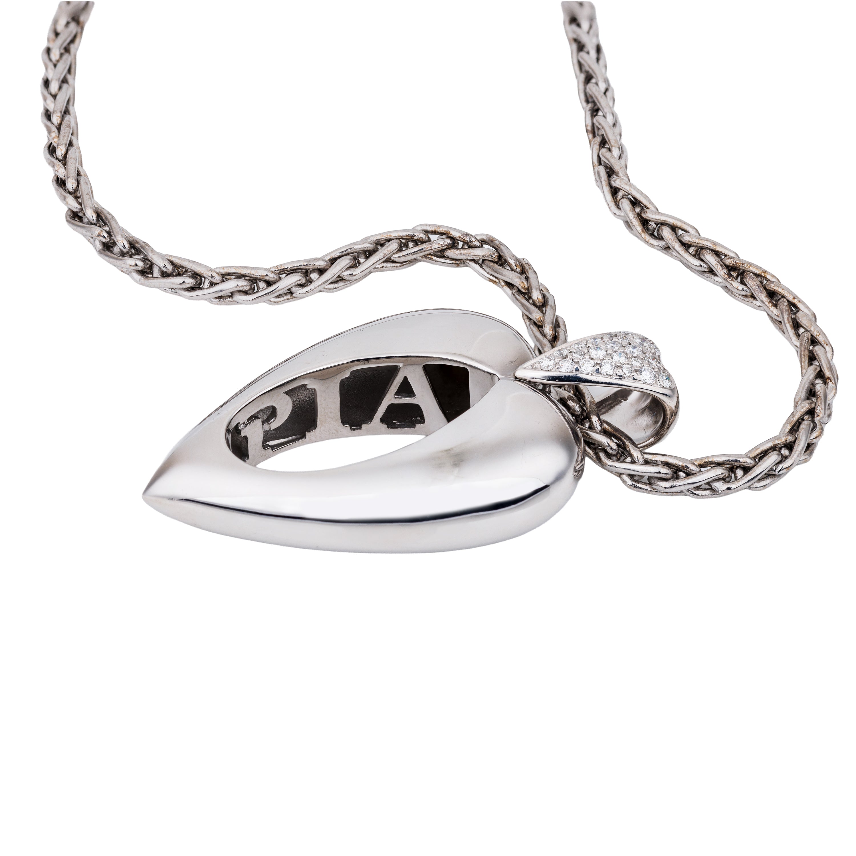 Piaget Coeur Necklace | Pavé Diamonds | 18k White Gold | 1996