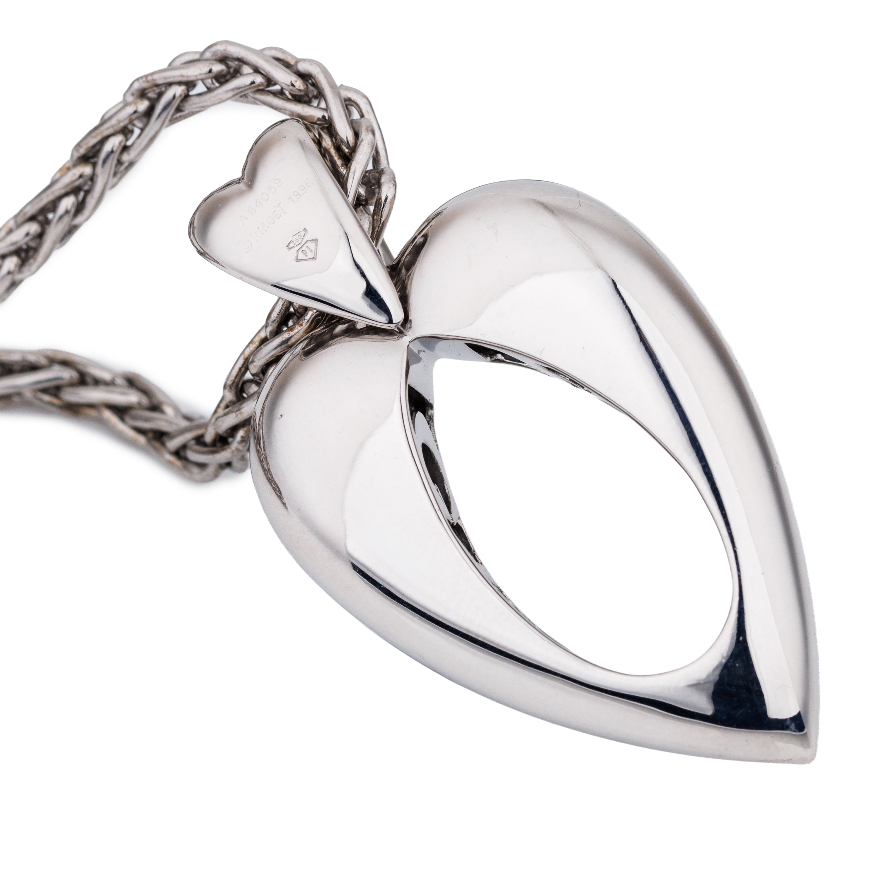 Piaget Coeur Necklace | Pavé Diamonds | 18k White Gold | 1996