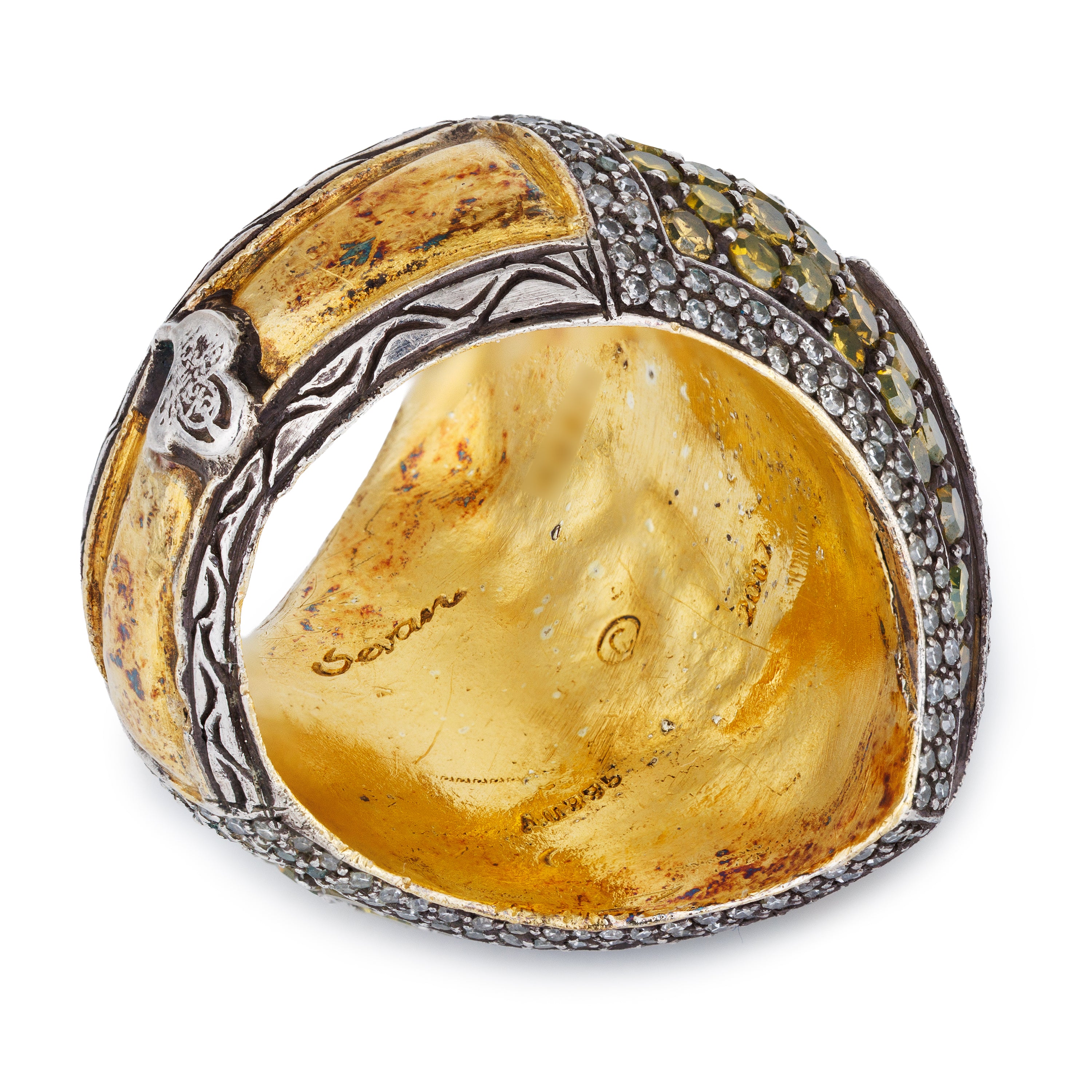 Sevan Bıçakçı Mosque Ring | Citrine & Pavé Diamonds | 8 & 24k White & Yellow Gold | 2007