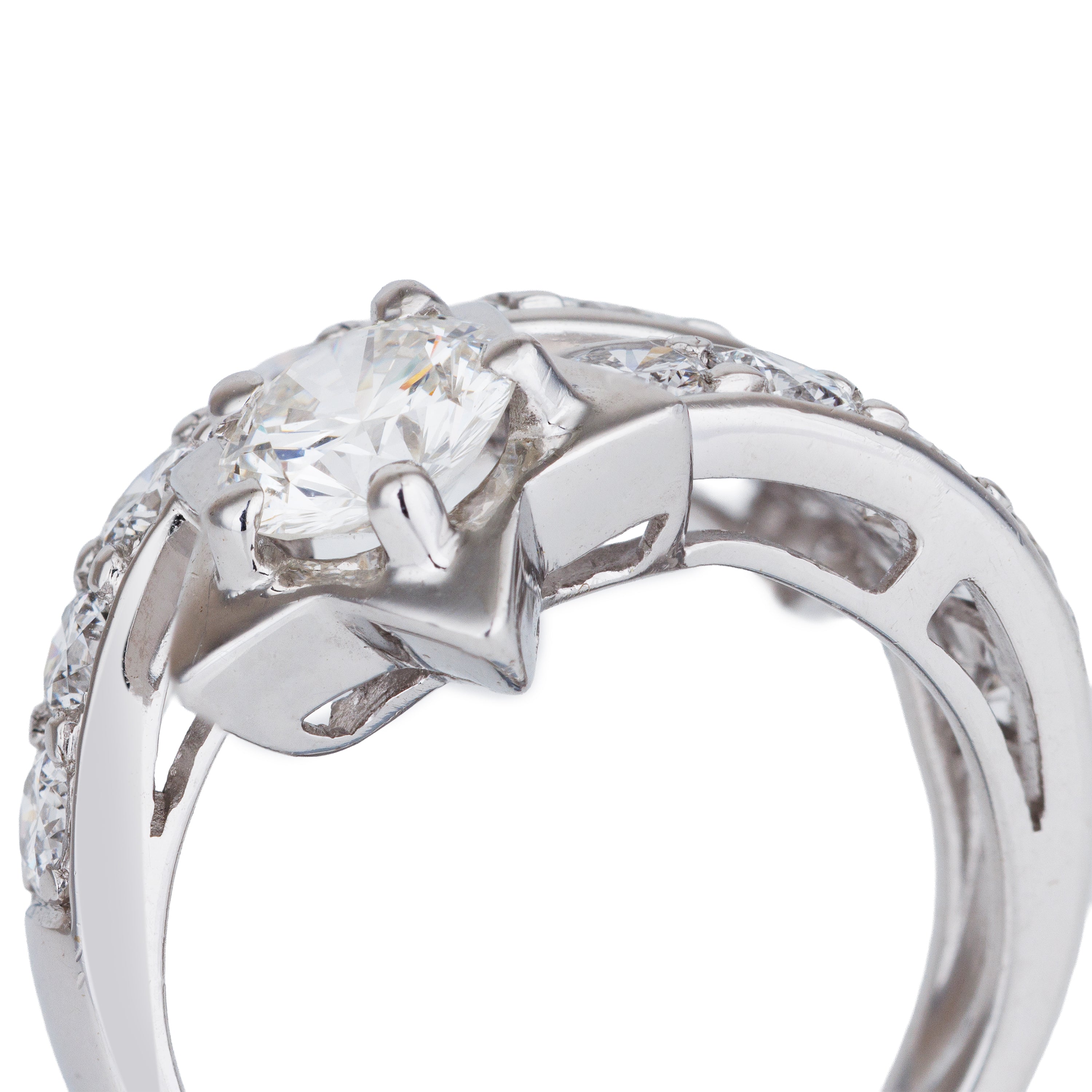 Pavé Diamond Star Ring | 18k White Gold
