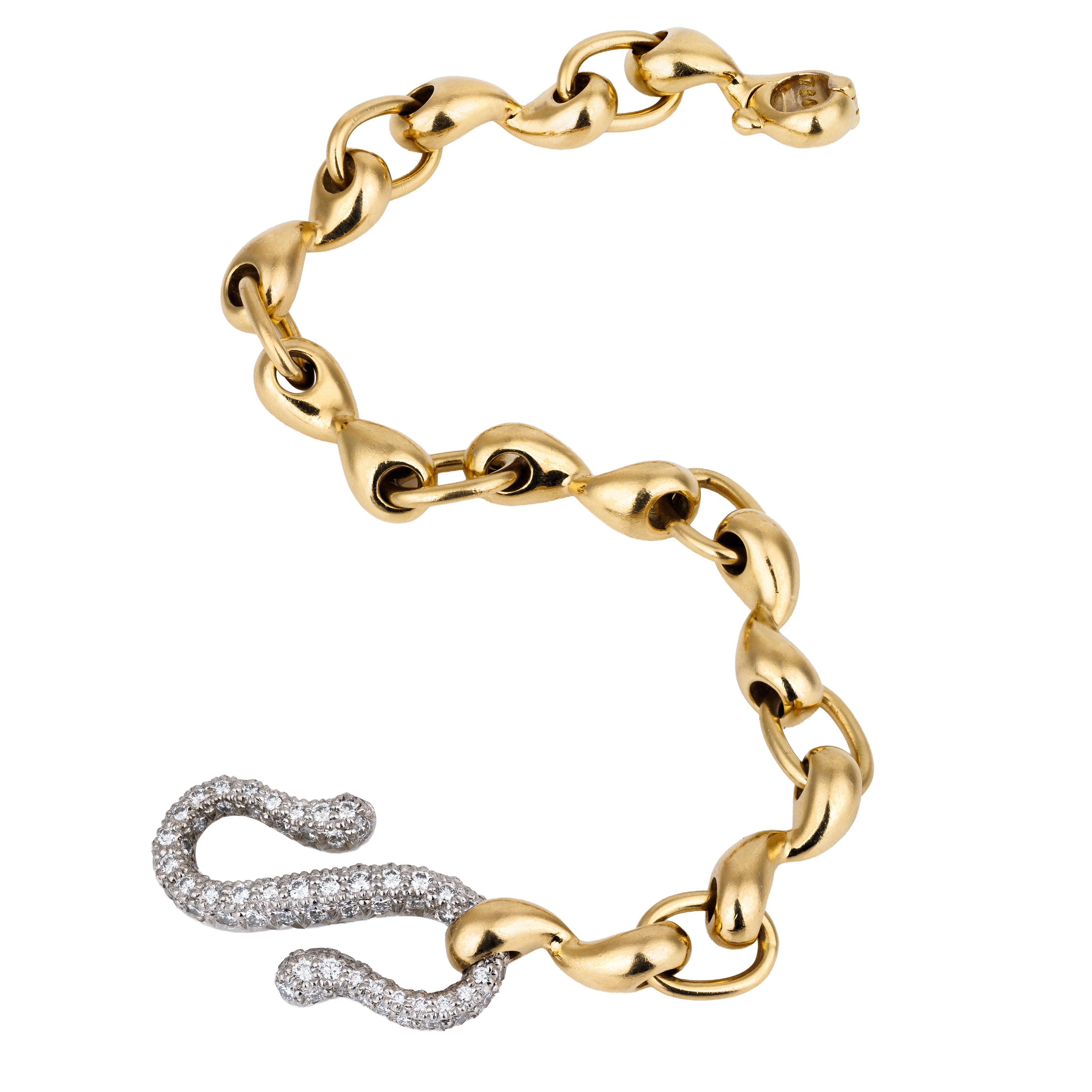 Tiffany & Co. 1990's Snake Bracelet | Pave Diamonds | Platinum & 18k Yellow Gold