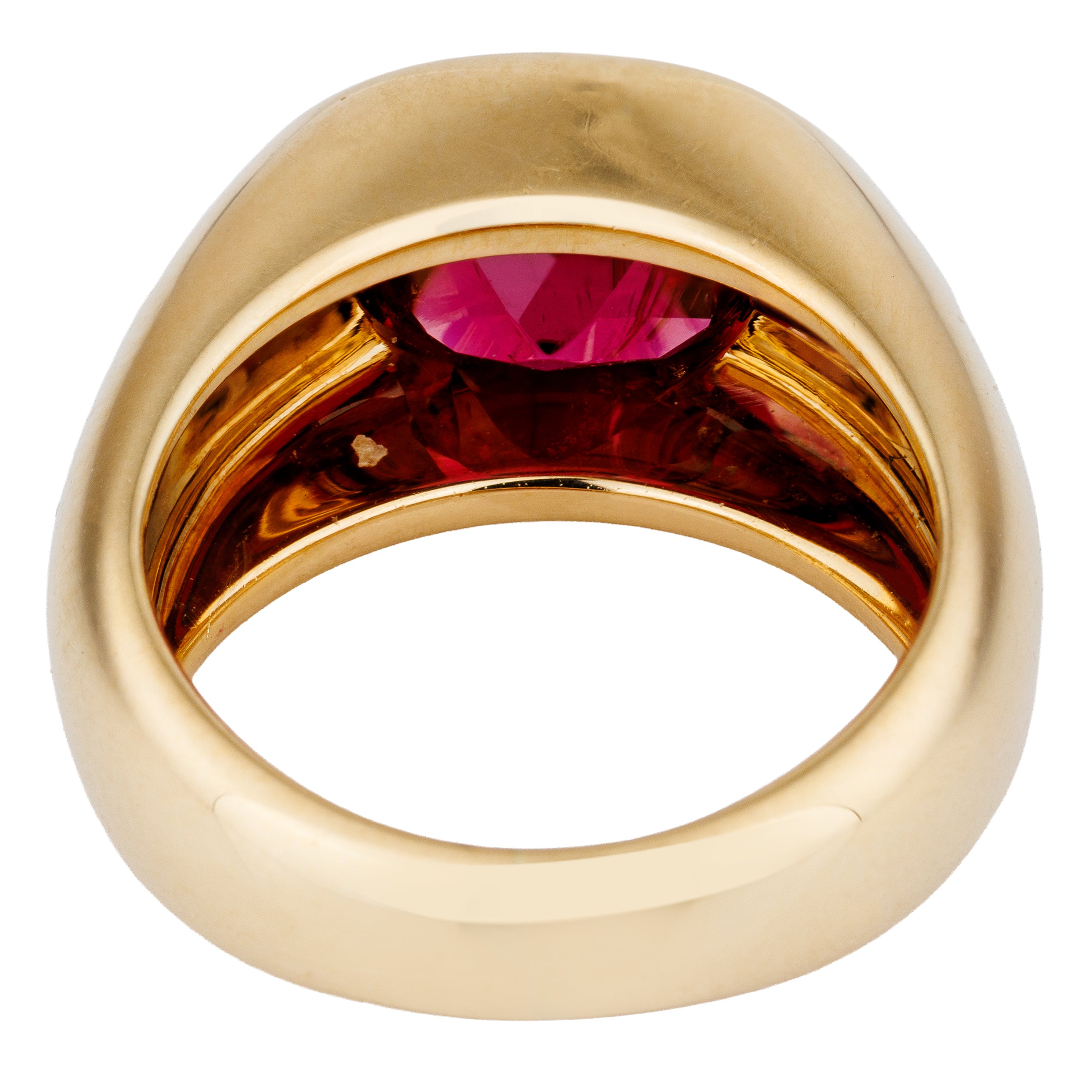 Tiffany Pink Tourmaline Cushion Cut Ring | 18k Yellow Gold | 2000