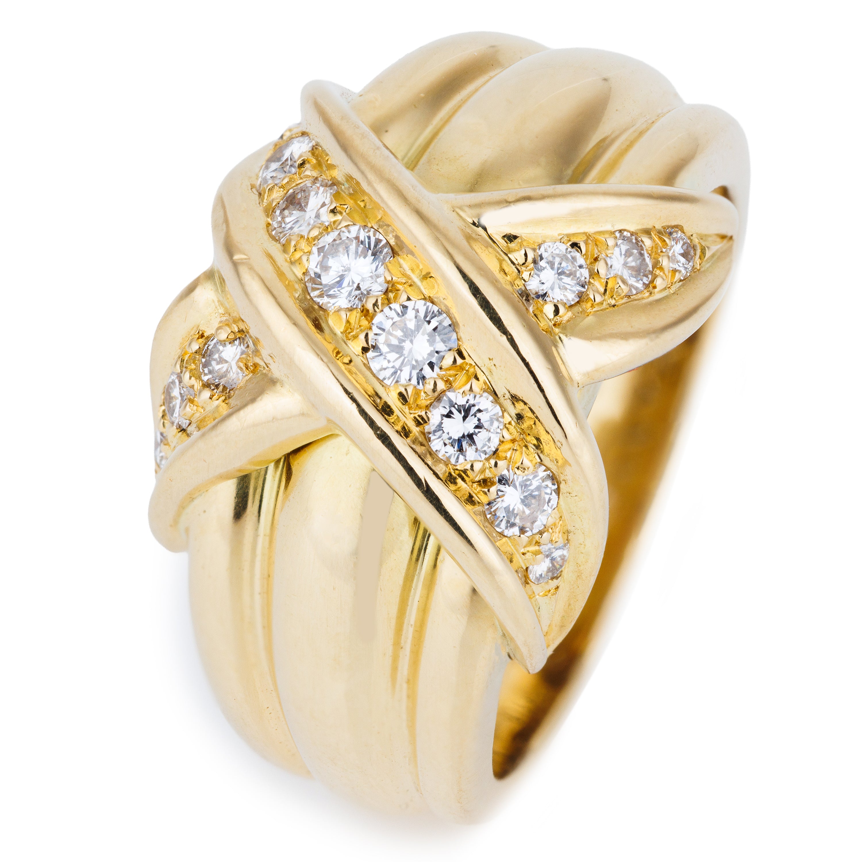 Tiffany Schlumberger Crossover Diamond Ring | 18k Yellow Gold | 1990