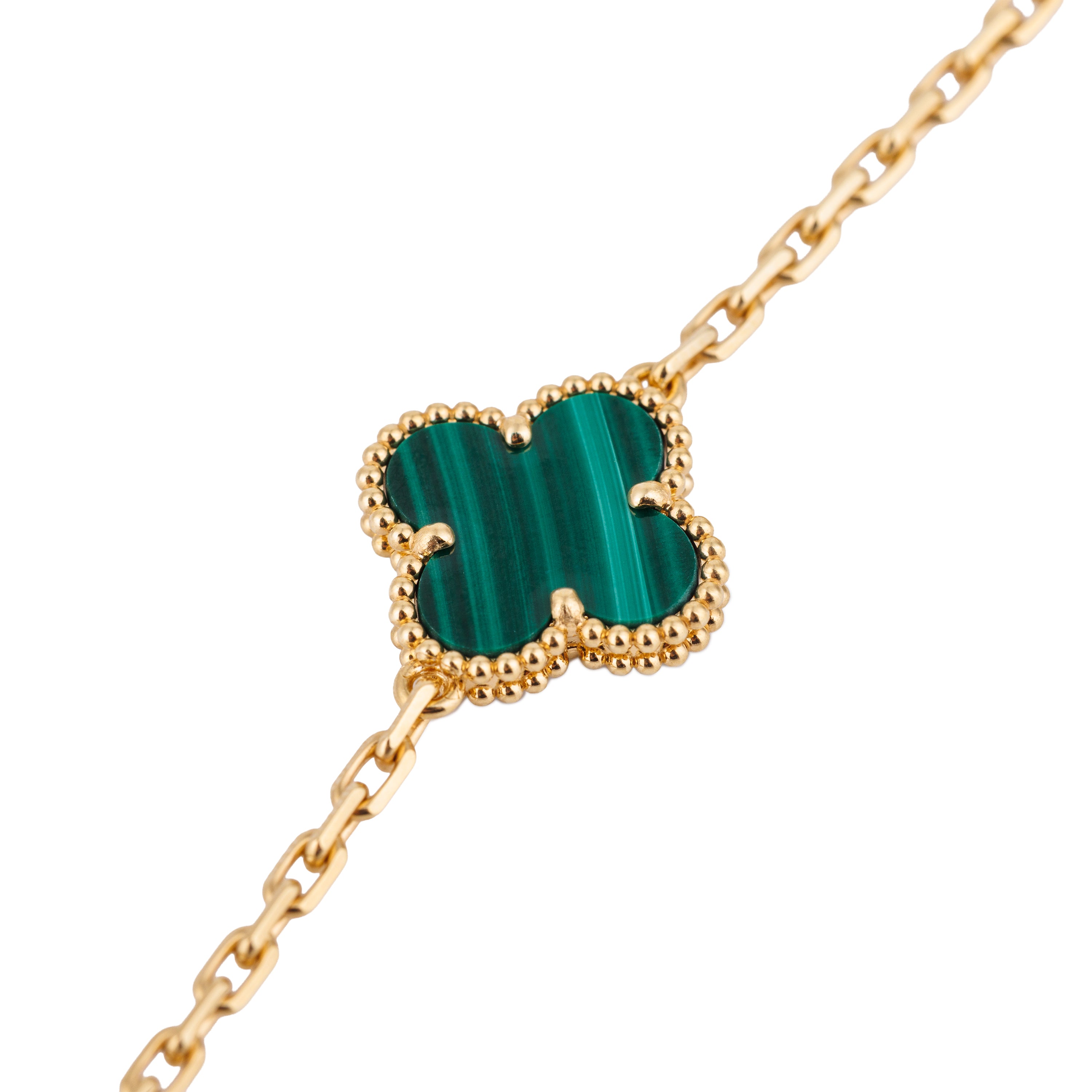 Van Cleef & Arpels Vintage Alhambra Long Necklace, 20 Motifs | Malachite | 18k Yellow Gold