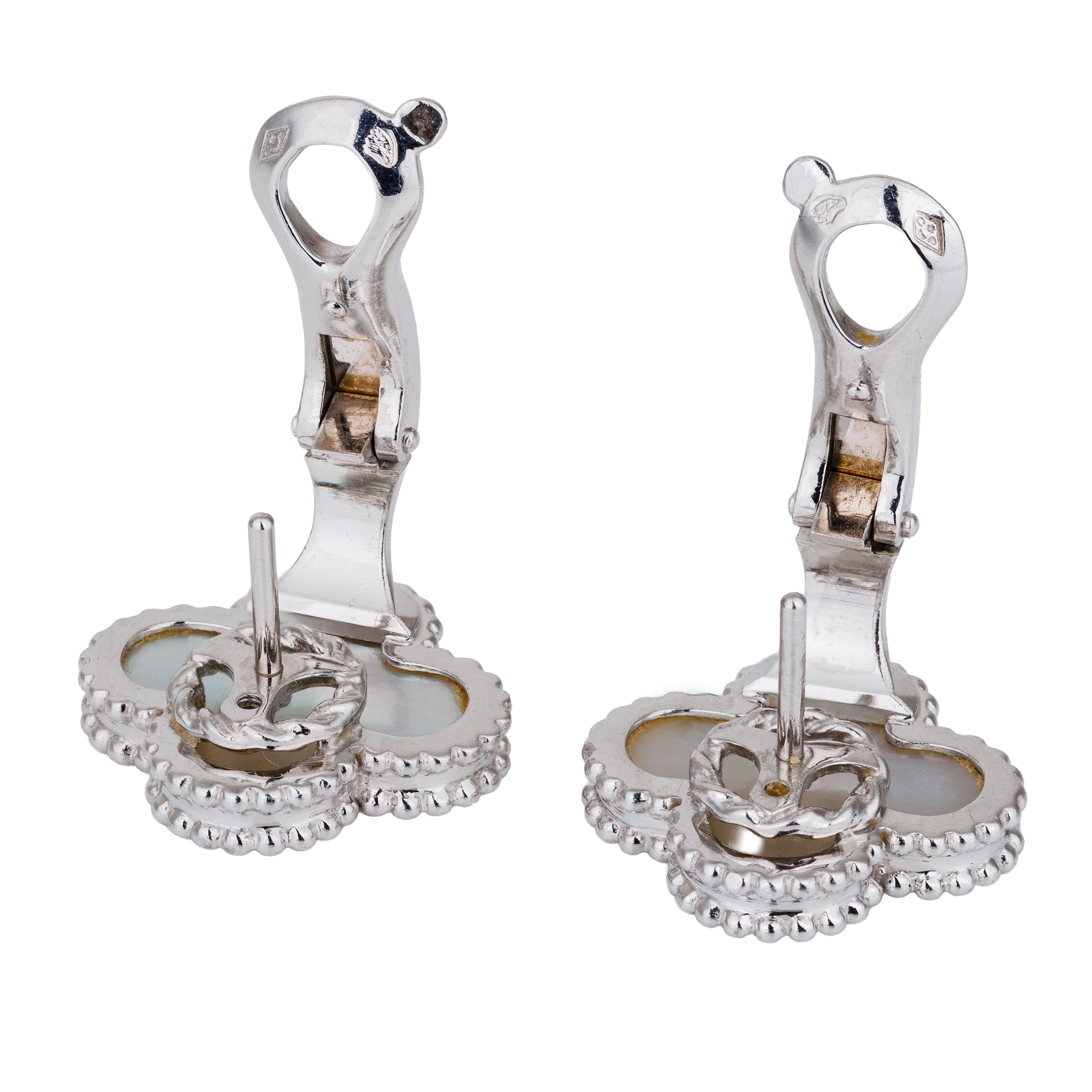 Van Cleef & Arpels Vintage Alhambra Earrings | Mother of Pearl | 18k White Gold