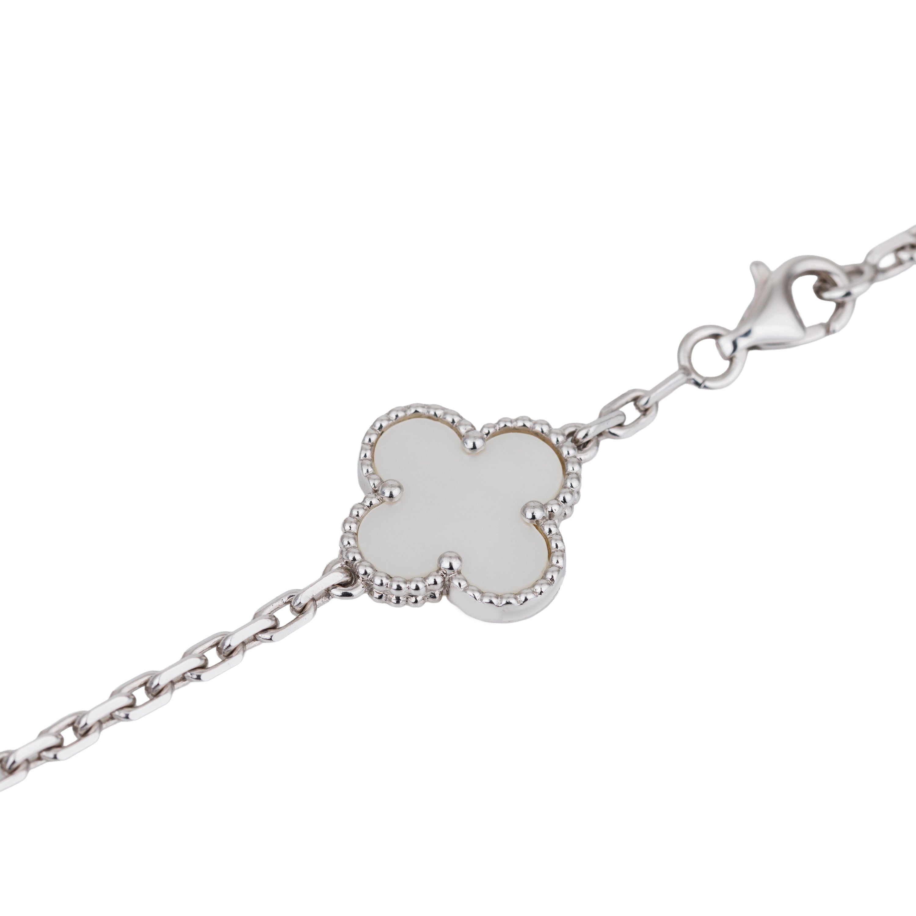 Van Cleef & Arpels Vintage Alhambra Necklace, 10 Motifs | Mother Of Pearl | 18k White Gold