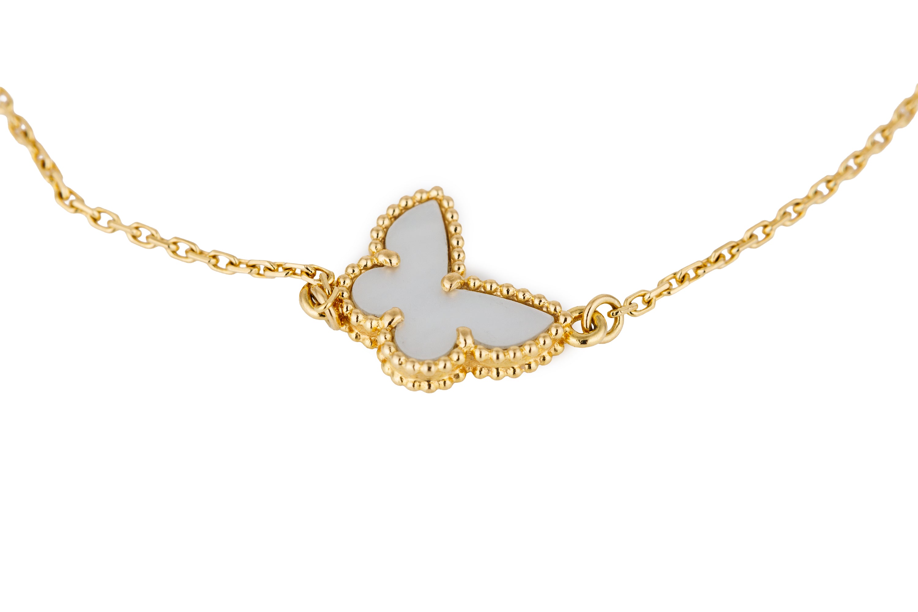 Van Cleef & Arpels Sweet Butterflies Bracelet | Mother Of Pearl | 18k Yellow Gold