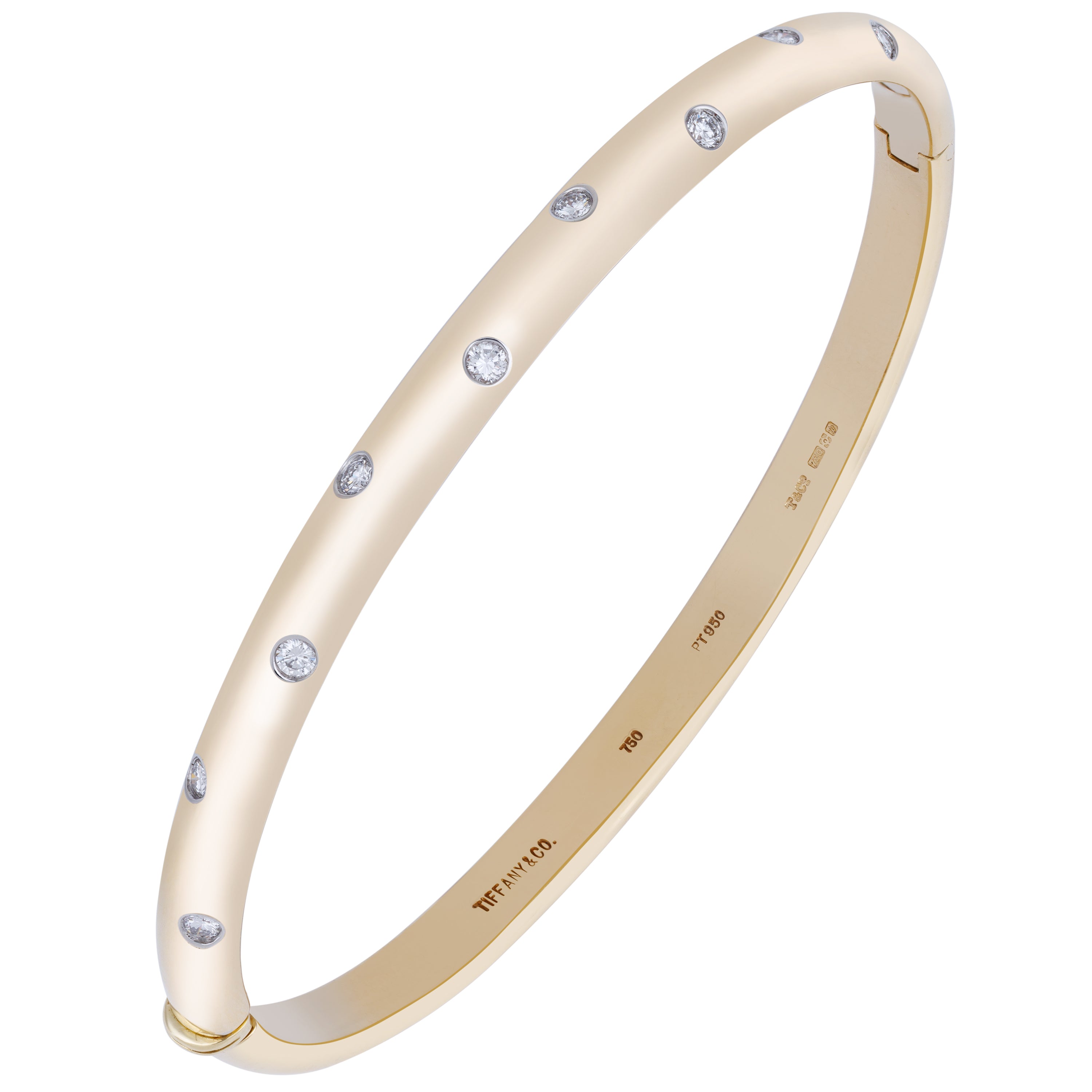 Tiffany & Co. Etoile Diamond Bangle Bracelet | 18k Yellow Gold & Platnium